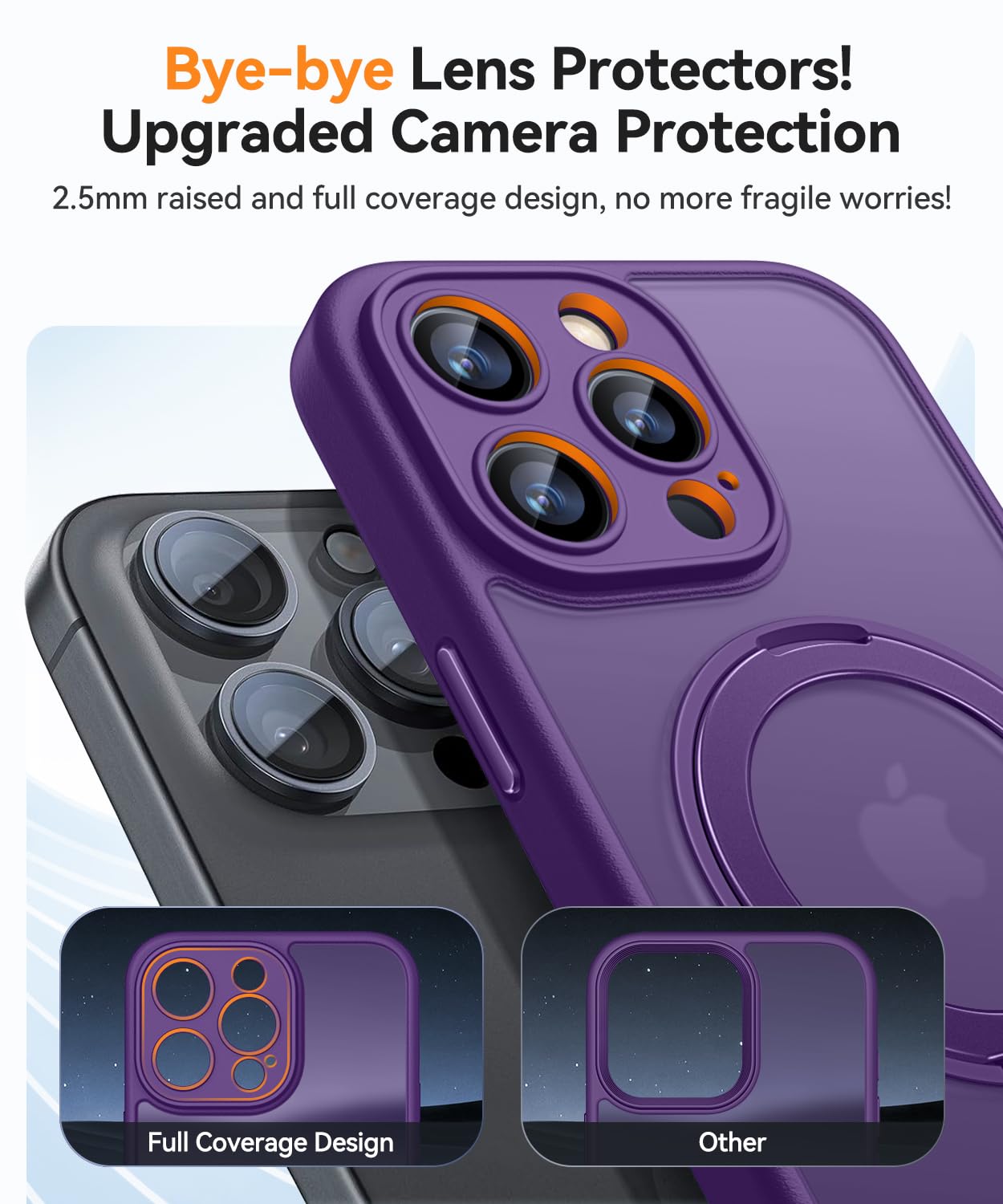 Foto 5 pulgar | Funda Para Teléfono Canshn Con Soporte Magnético Con Giro De 360° Para Iphone 15 Pro Max - Venta Internacional.