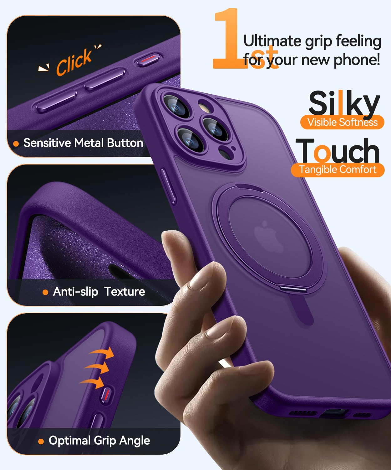 Foto 7 pulgar | Funda Para Teléfono Canshn Con Soporte Magnético Con Giro De 360° Para Iphone 15 Pro Max - Venta Internacional.