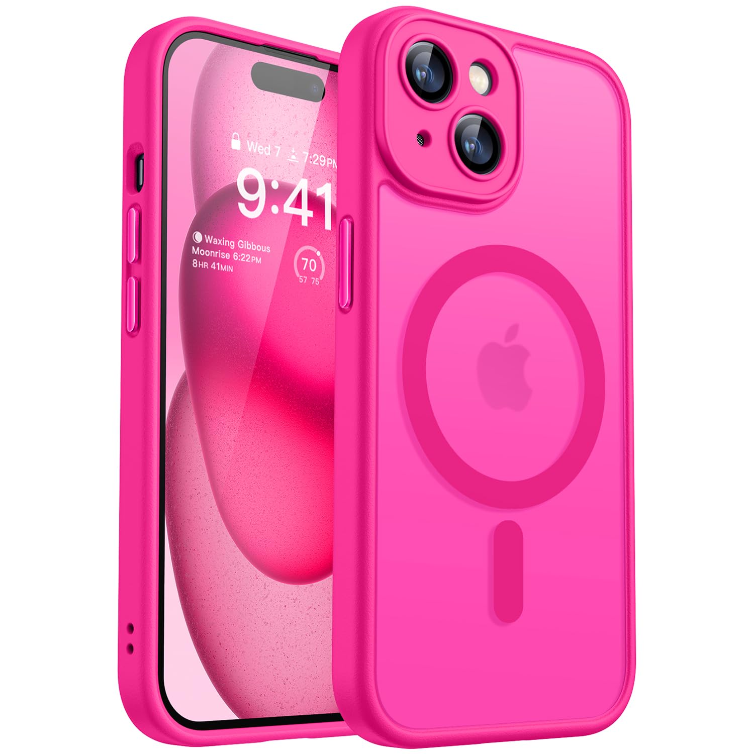 Foto 2 pulgar | Funda Magnética Canshn Para Iphone 15 6.1 - Rosa Intenso - Venta Internacional.
