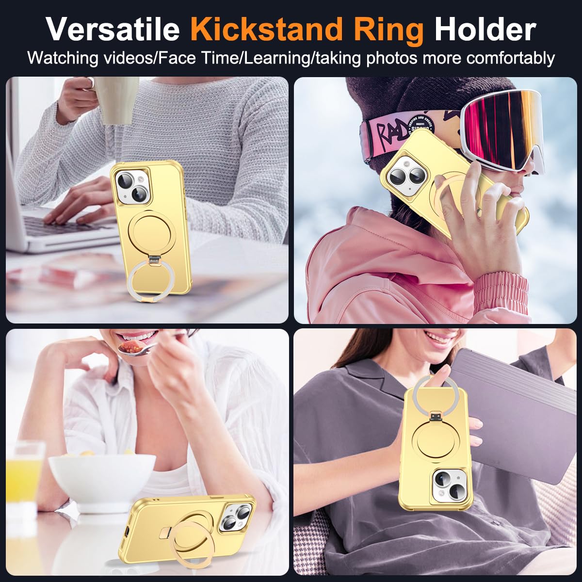 Foto 6 pulgar | Funda De Teléfono Sky-lmw Compatible Con Iphone 15 Plus Gold - Venta Internacional.