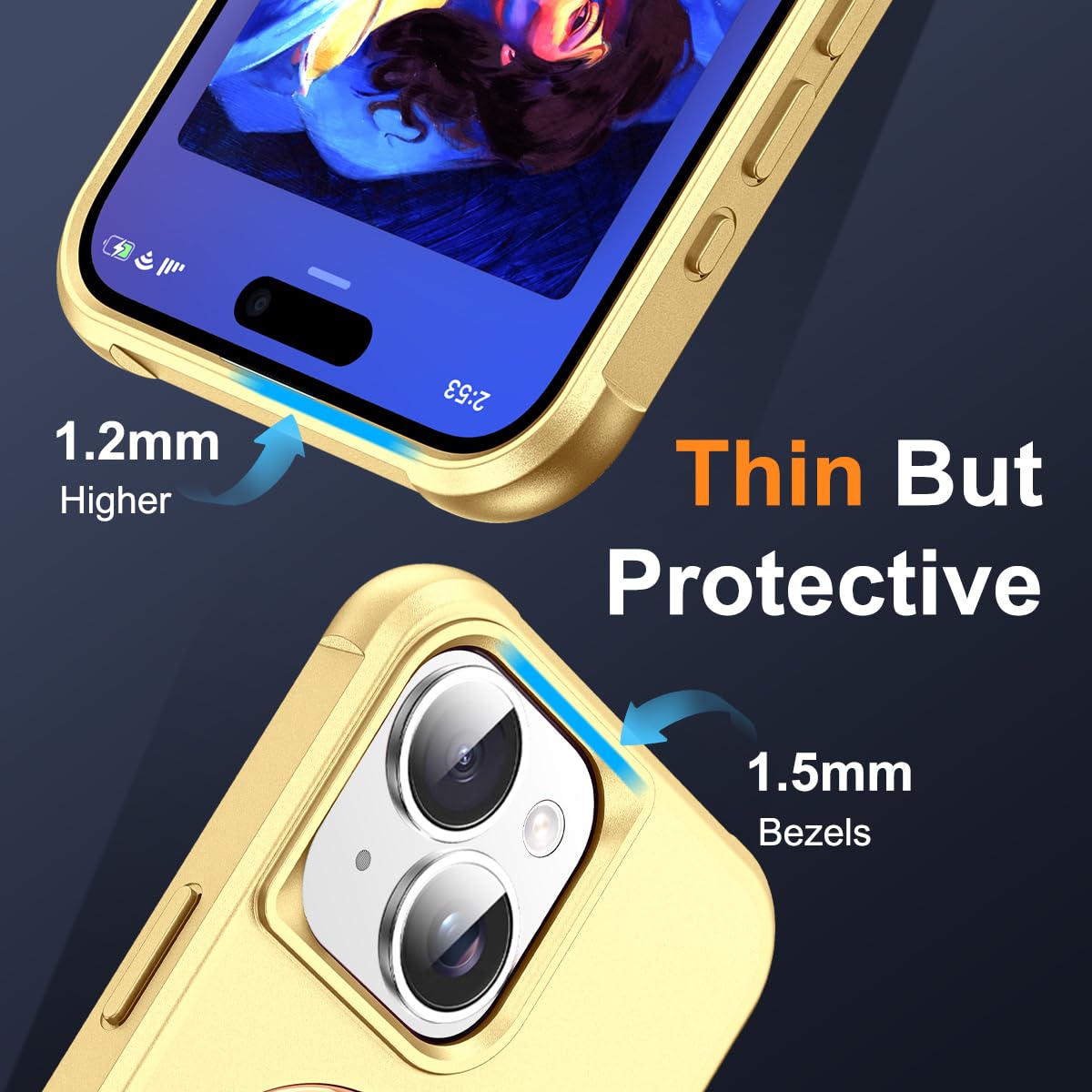 Foto 7 pulgar | Funda De Teléfono Sky-lmw Compatible Con Iphone 15 Plus Gold - Venta Internacional.