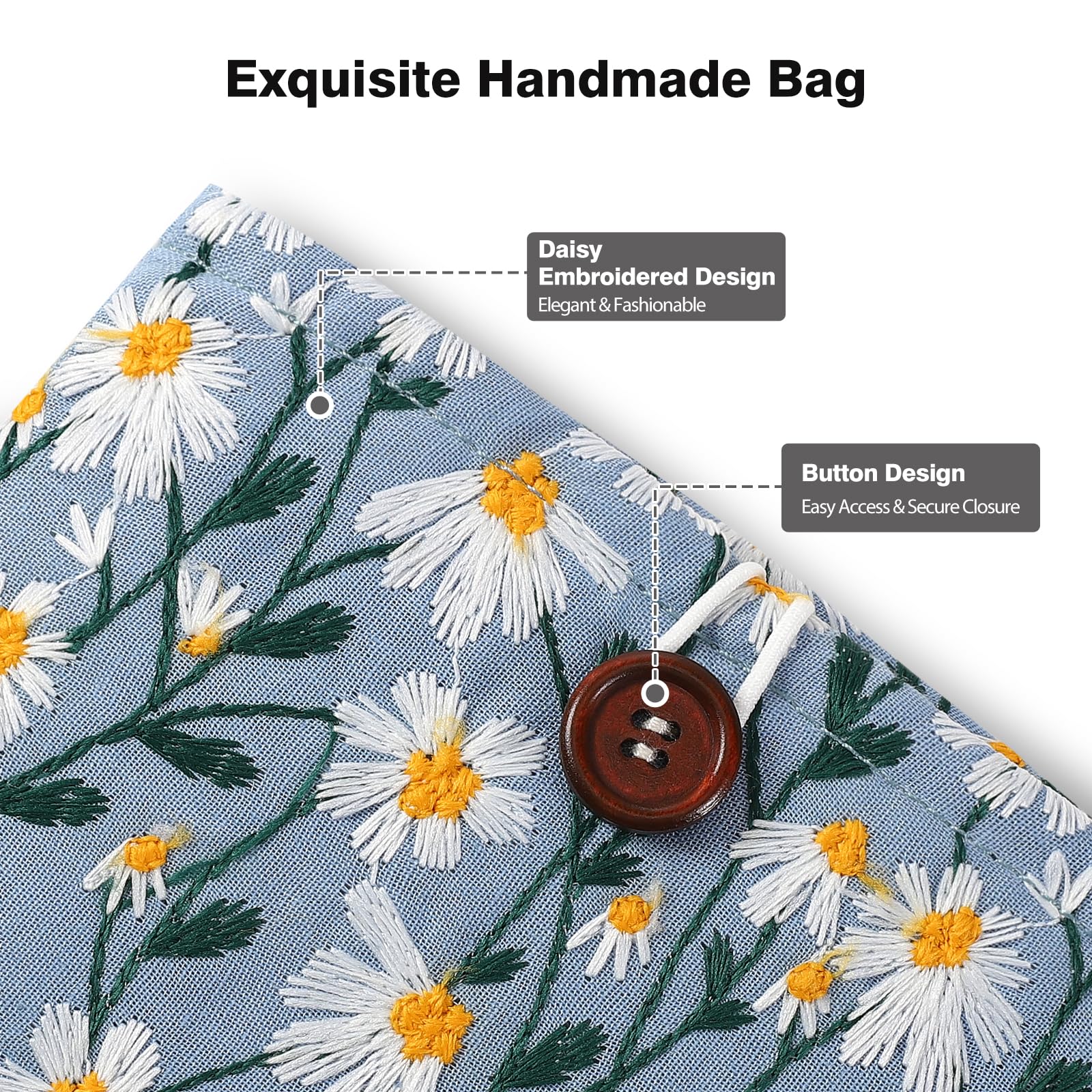 Foto 5 pulgar | Funda Moko Bordada Daisy De 6 A 7 Pulgadas Para Kindle Blue - Venta Internacional.