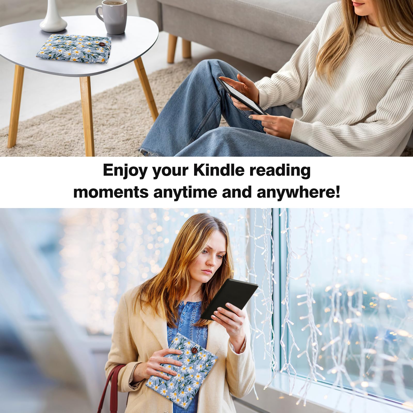 Foto 8 pulgar | Funda Moko Bordada Daisy De 6 A 7 Pulgadas Para Kindle Blue - Venta Internacional.