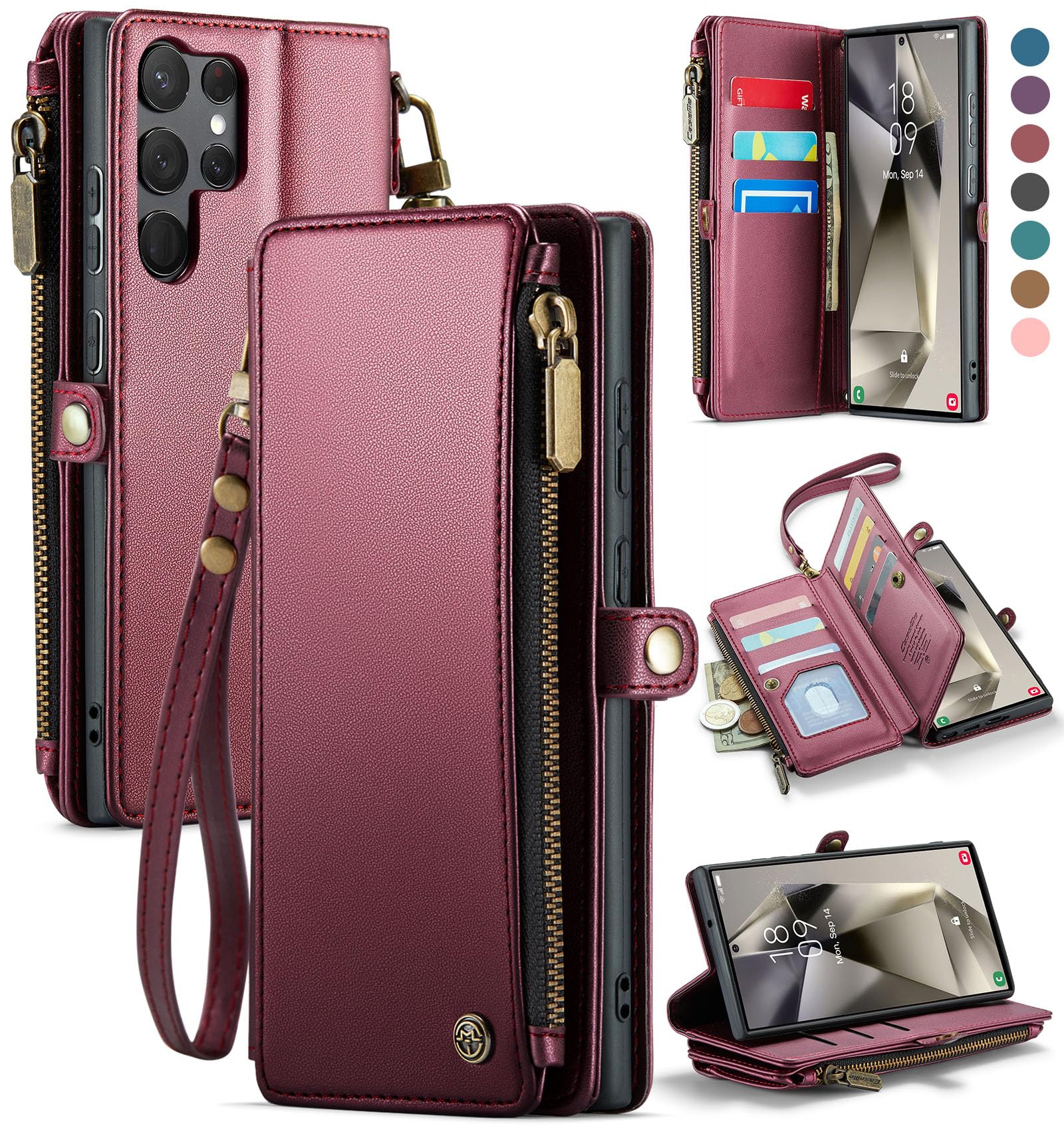 Foto 1 | Funda Para Teléfono Wallet Defense Para Samsung Galaxy S23 Ultra Wine - Venta Internacional.