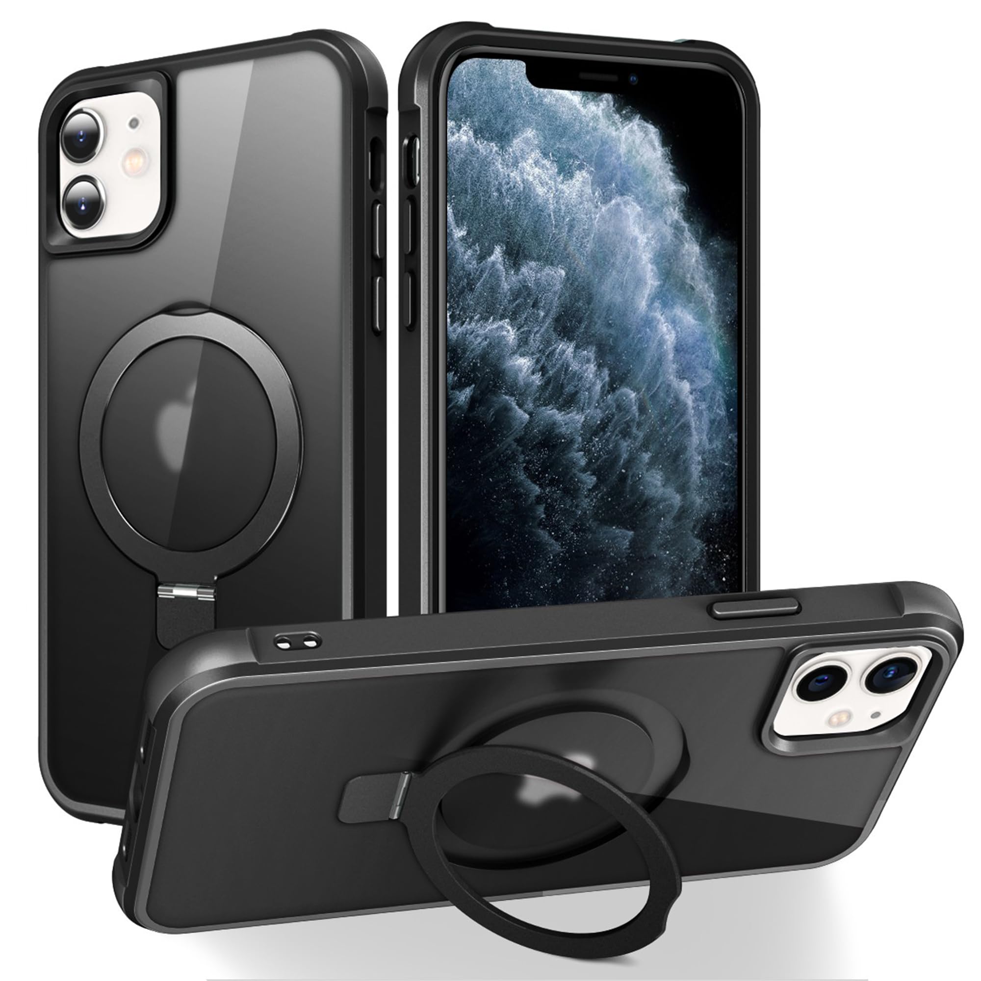 Foto 2 pulgar | Funda De Teléfono Skylmw Compatible Con Iphone 11 6.1 Con Soporte Negro - Venta Internacional.