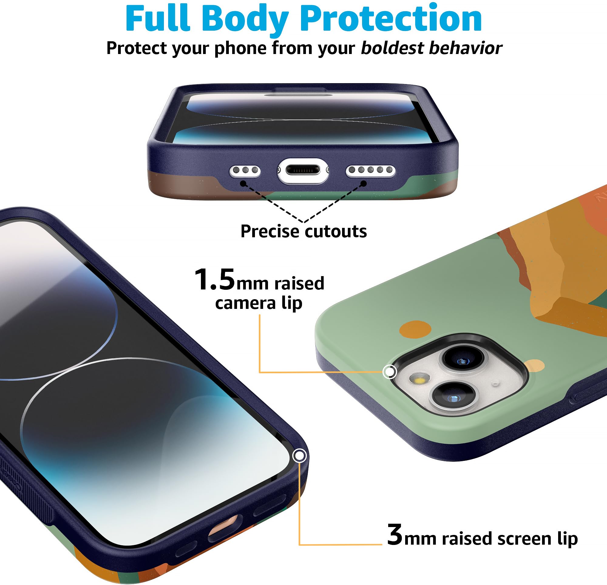 Foto 4 pulgar | Funda Para Teléfono Casely Endless Peaks Colorblock Mountain Para Iphone 15 - Venta Internacional.