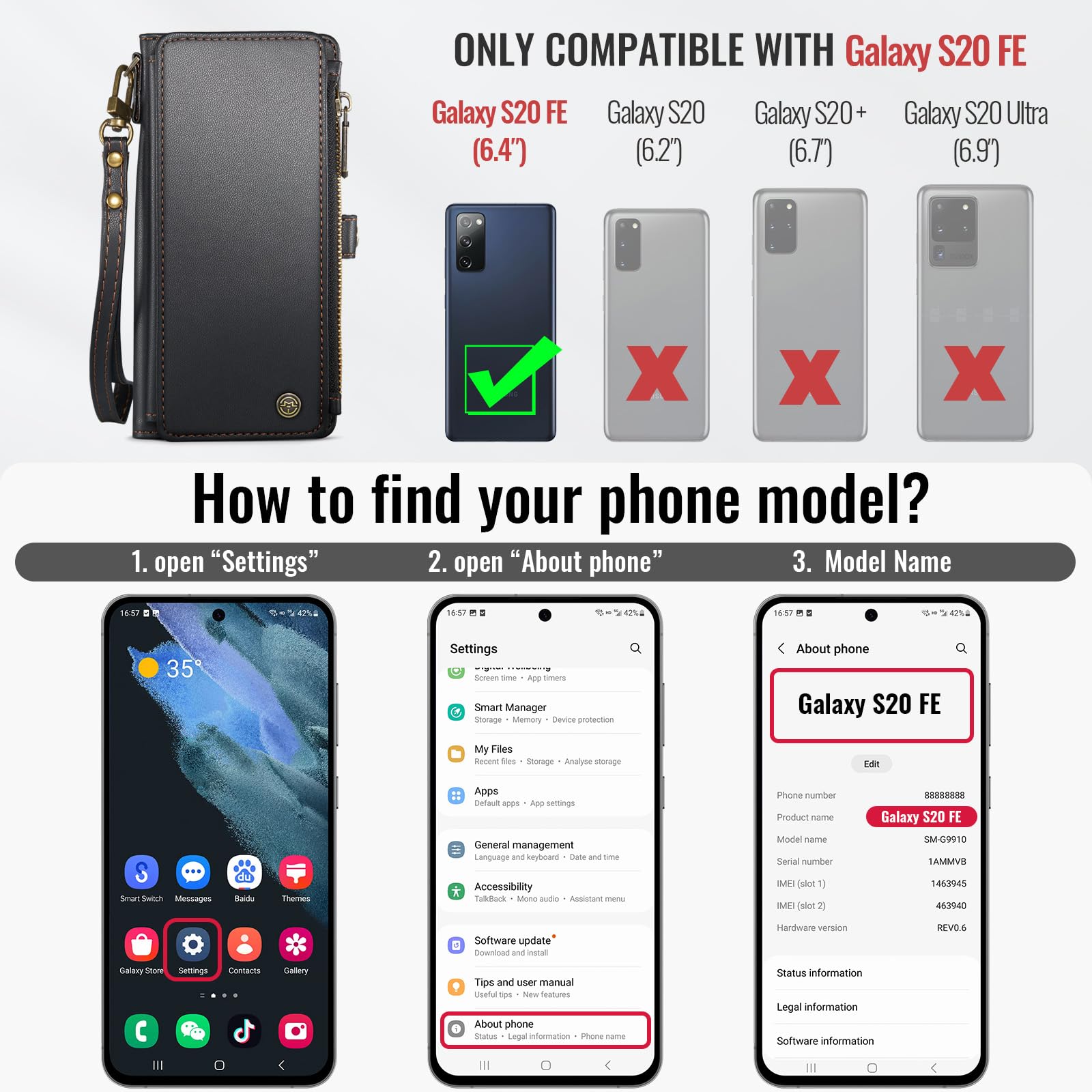 Foto 3 pulgar | Funda Wallet Defcase Compatible Con Samsung Galaxy S20 Fe 5g - Venta Internacional.