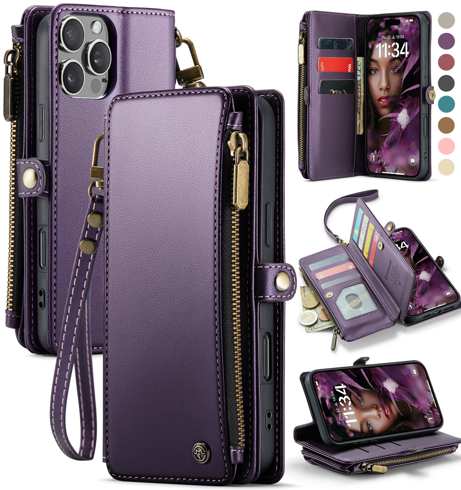 Funda De Teléfono Wallet Defense Compatible Con Iphone 16 Pro - Venta Internacional.