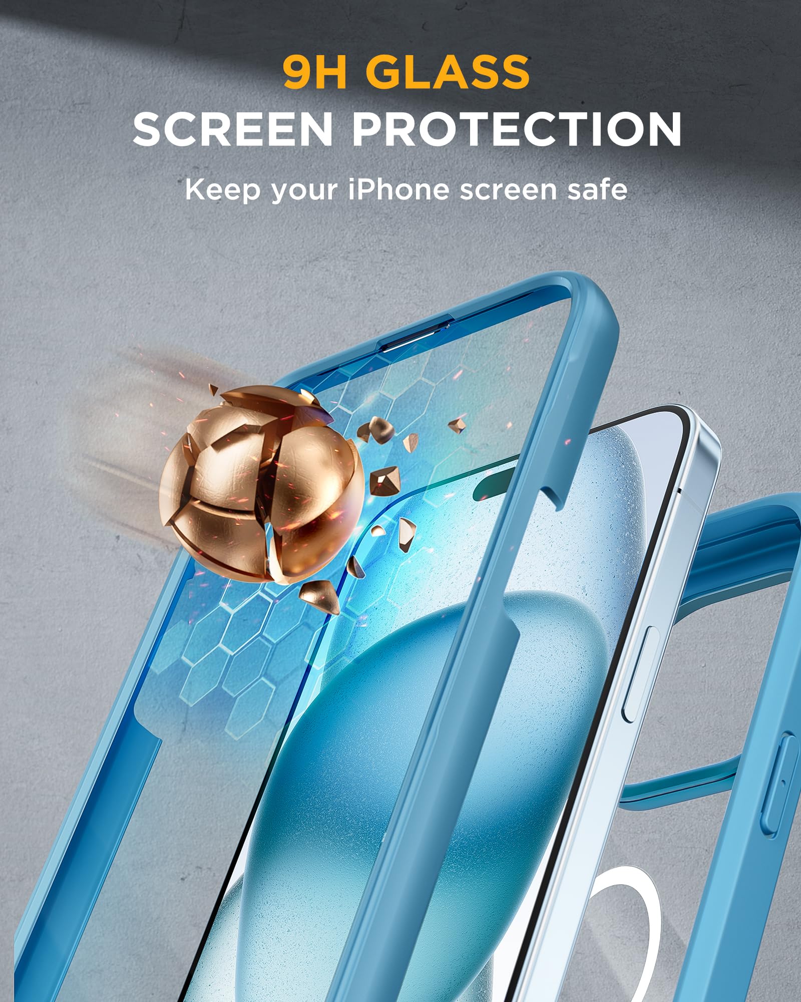 Foto 6 pulgar | Funda De Teléfono Miracase Glass Series Para Iphone 15 Sea Blue - Venta Internacional.