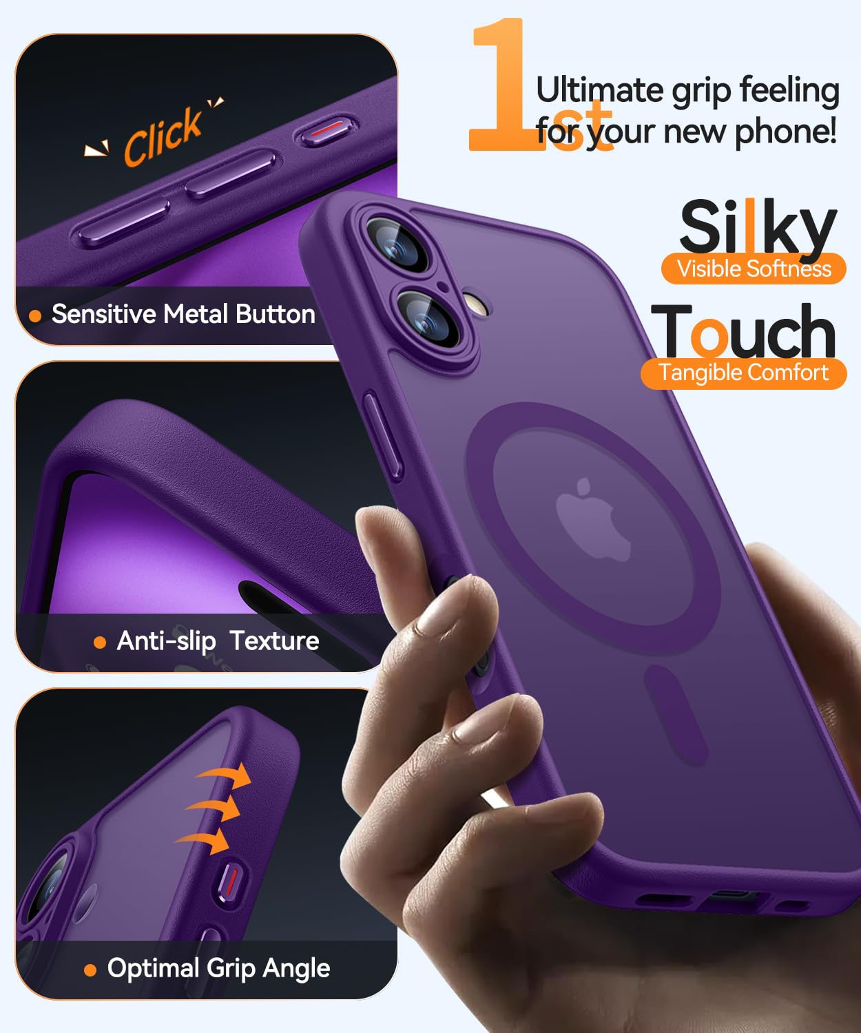 Foto 6 pulgar | Funda Magnética Canshn Para Iphone 16, Color Morado Oscuro - Venta Internacional.