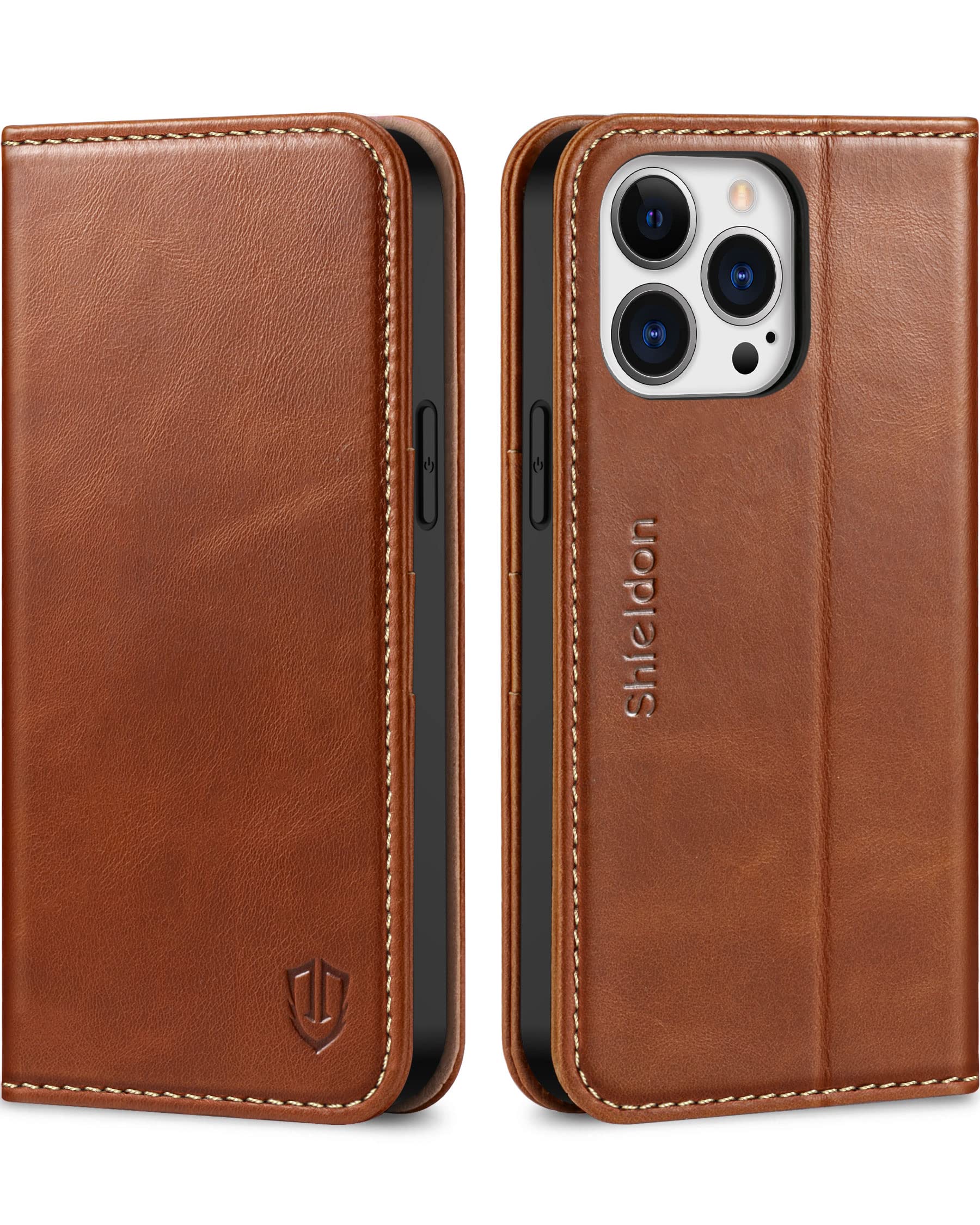 Foto 2 pulgar | Funda Shieldon Para Iphone 13 Pro Max 5g De Piel Auténtica, Color Marrón - Venta Internacional.