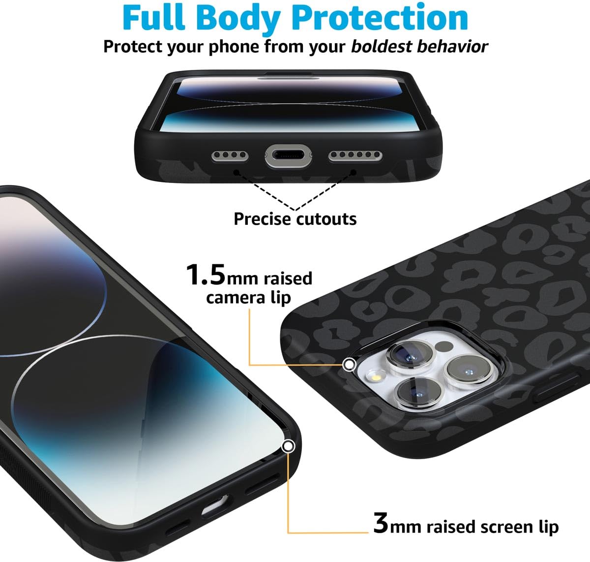 Foto 6 pulgar | Funda De Teléfono Casely Into The Wild Black Leopard Para Iphone 16 Pro Max - Venta Internacional.