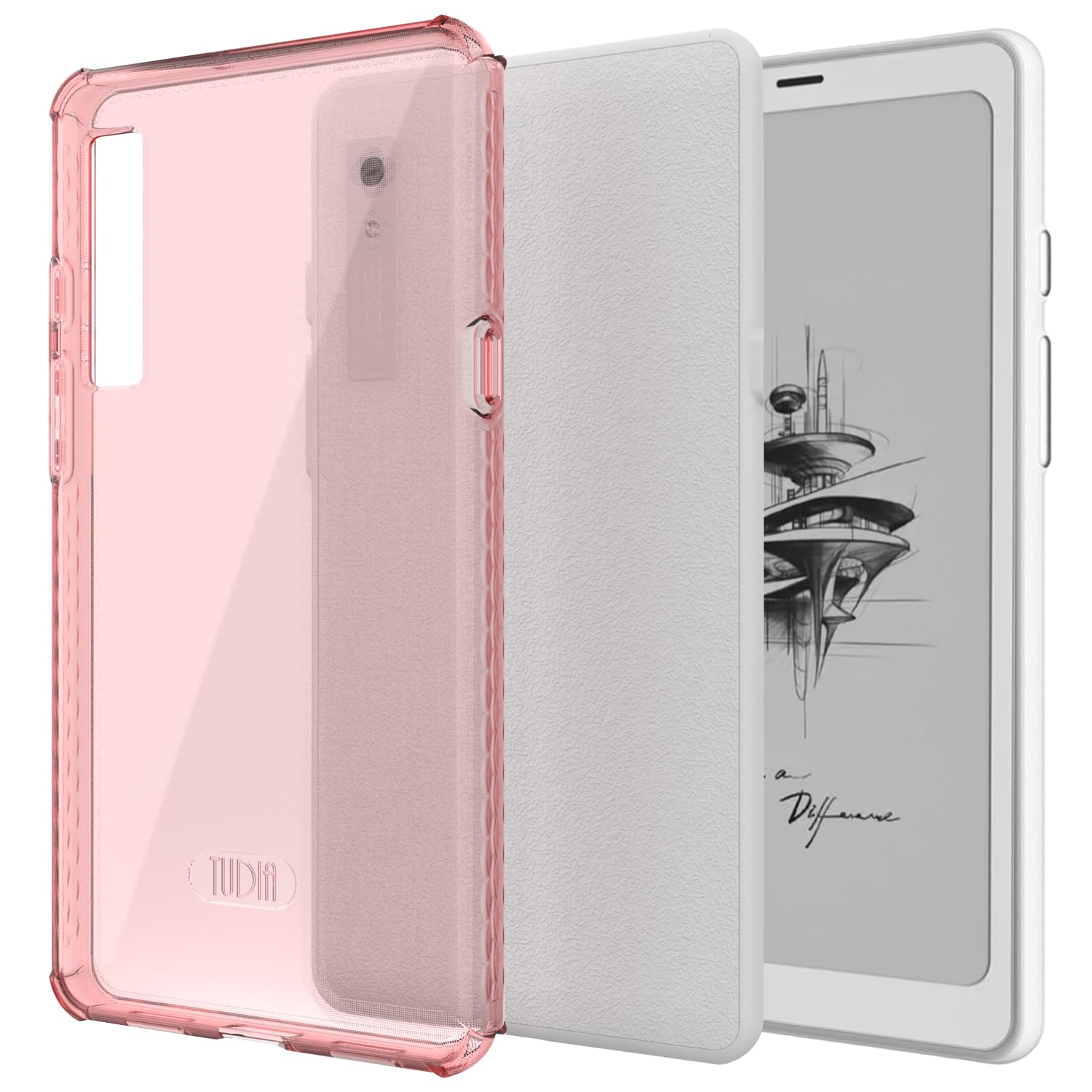 Foto 2 pulgar | Funda Tudia Skn Transparente A Prueba De Golpes Ónix Boox Palma 6.13 Rosa - Venta Internacional.