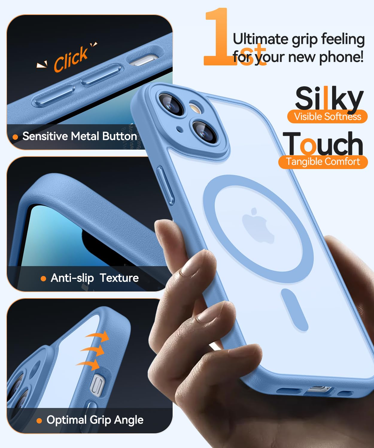 Foto 7 pulgar | Funda Magnética Canshn Para Iphone 14 6.1 - Azul Claro - Venta Internacional.