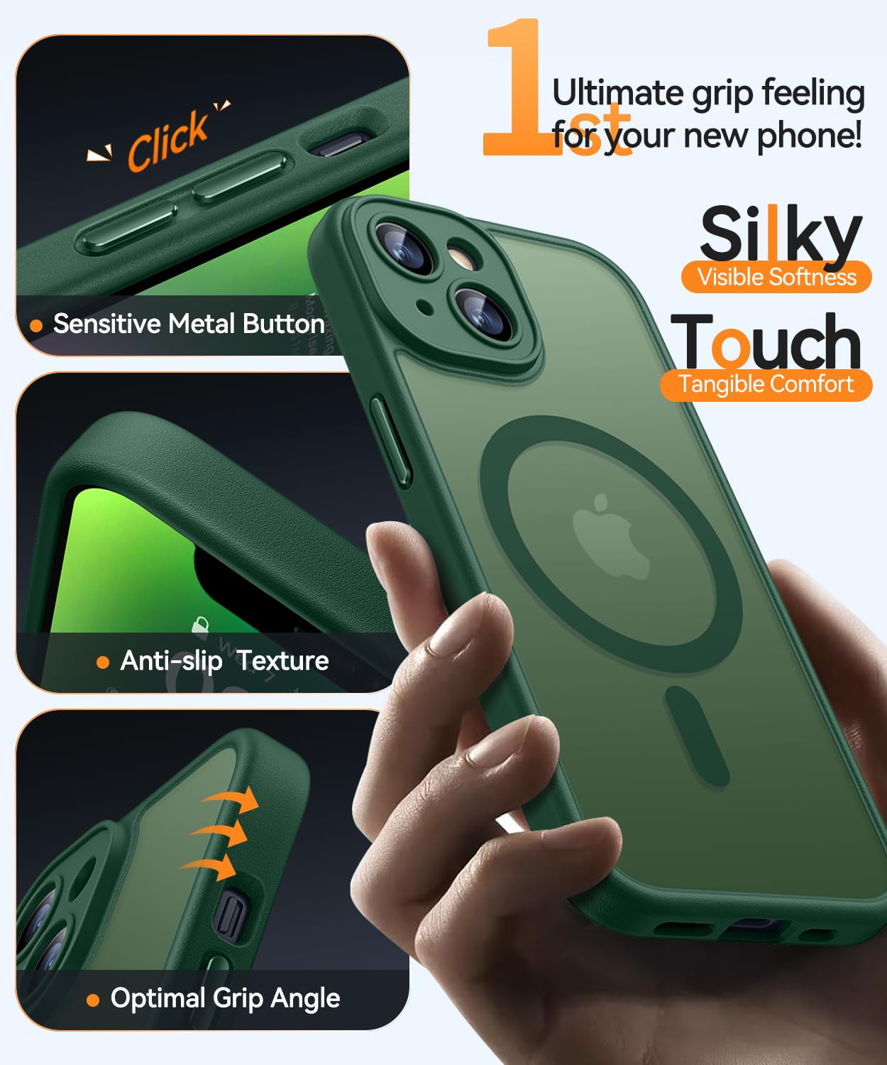 Foto 6 pulgar | Funda Magnética Canshn Para Iphone 14 6.1 - Verde Oscuro - Venta Internacional.