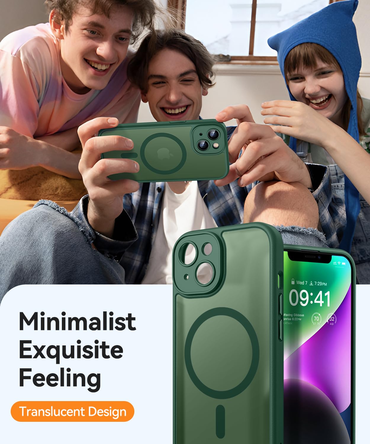 Foto 8 pulgar | Funda Magnética Canshn Para Iphone 14 6.1 - Verde Oscuro - Venta Internacional.