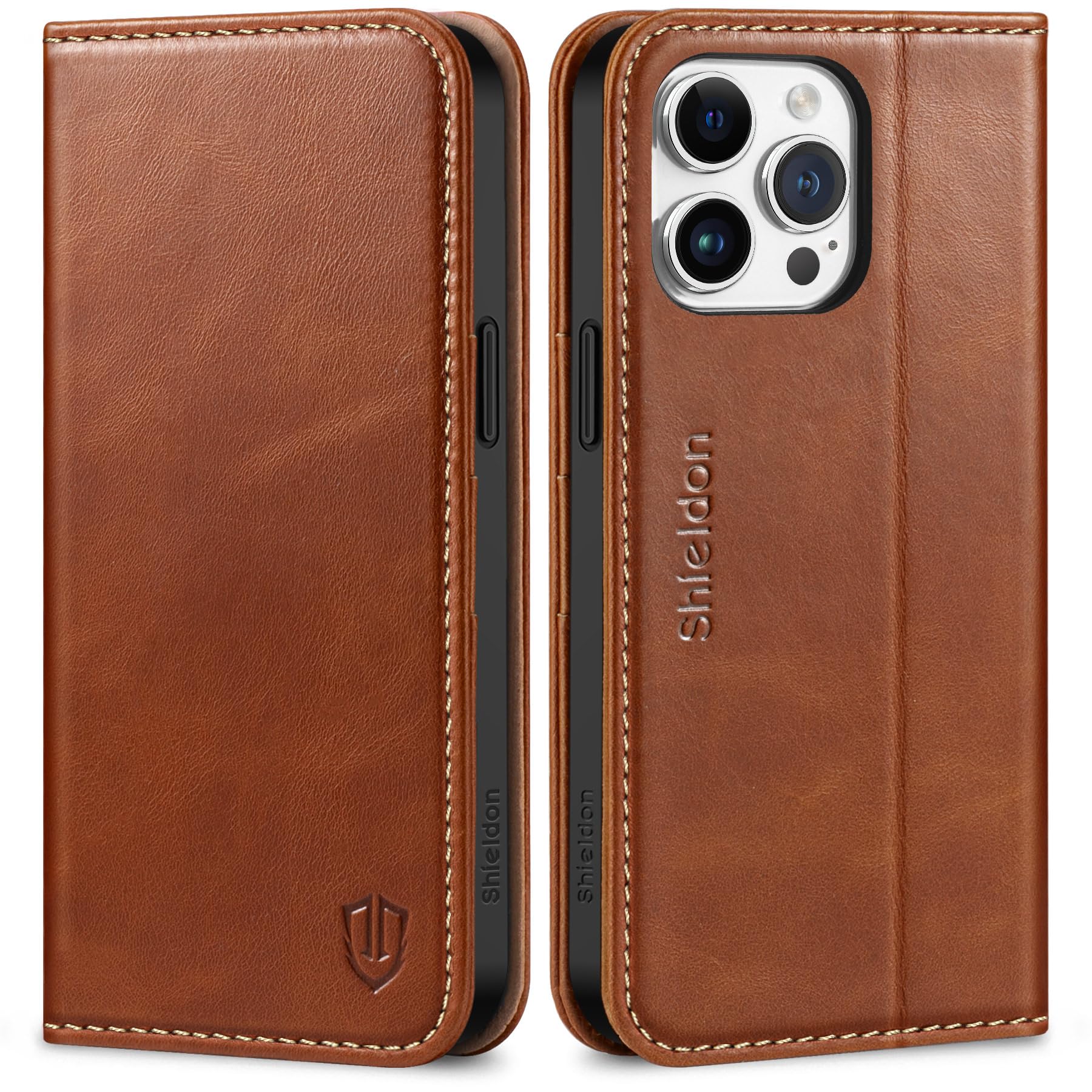 Foto 2 pulgar | Funda Shieldon Para Iphone 15 Pro Max De 6,7 Pulgadas De Piel Auténtica - Venta Internacional.