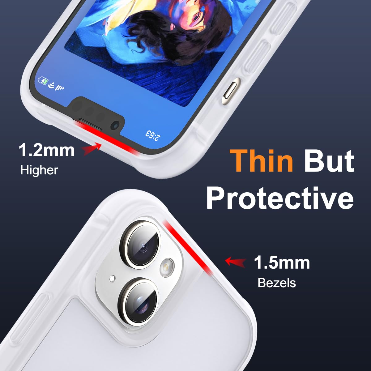 Foto 7 pulgar | Funda De Teléfono Skylmw Compatible Con Iphone 13 Y 14 6.1 Translúcida - Venta Internacional.
