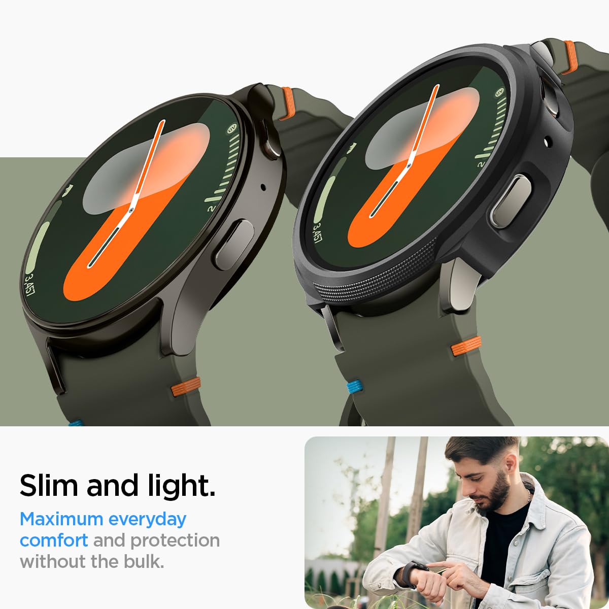 Foto 7 pulgar | Funda Spigen Liquid Air Para Samsung Galaxy Watch 7 De 40 Mm - Venta Internacional.