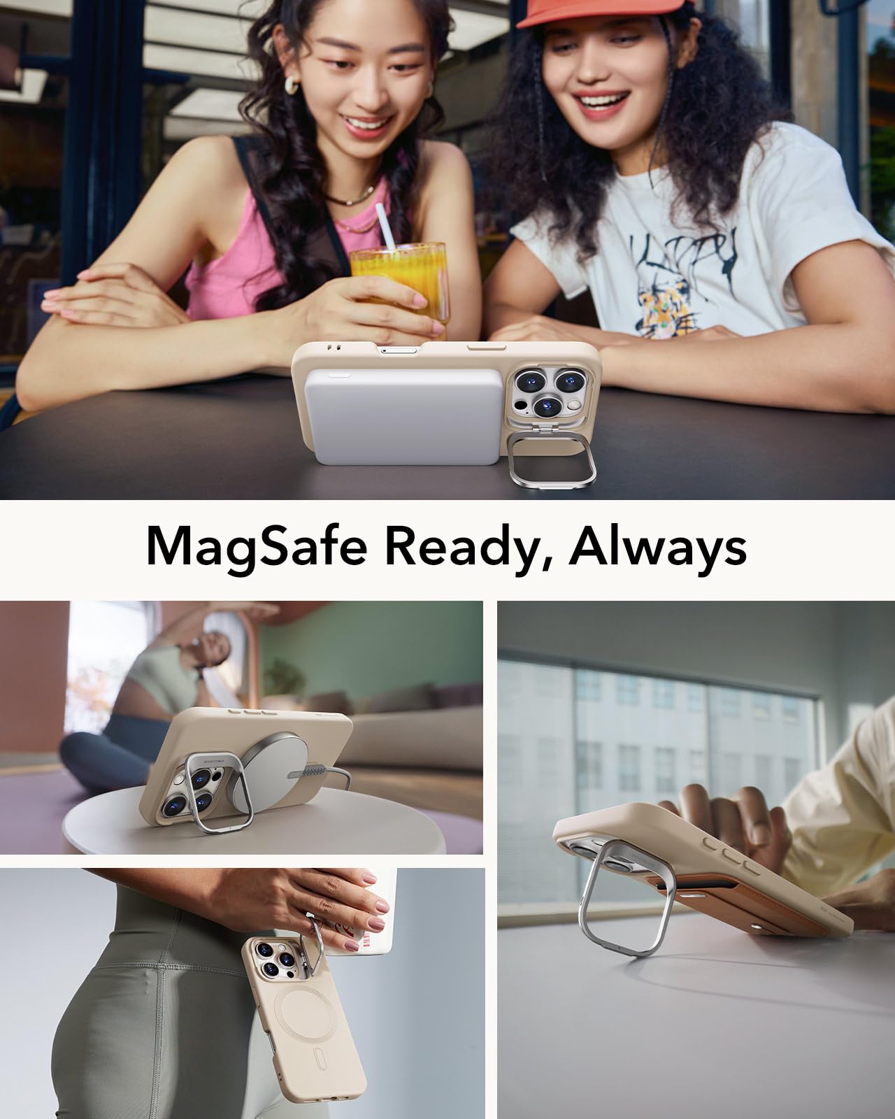 Foto 5 | Funda Esr Para Iphone 16 Pro De Silicona Con Soporte Magsafe Tan - Venta Internacional.