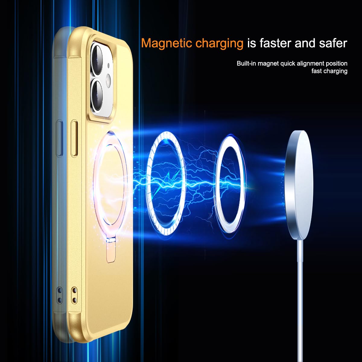 Foto 4 pulgar | Funda De Teléfono Skylmw Compatible Con Iphone 12/12 Pro De 6.1 Pulgadas, Dorada - Venta Internacional.