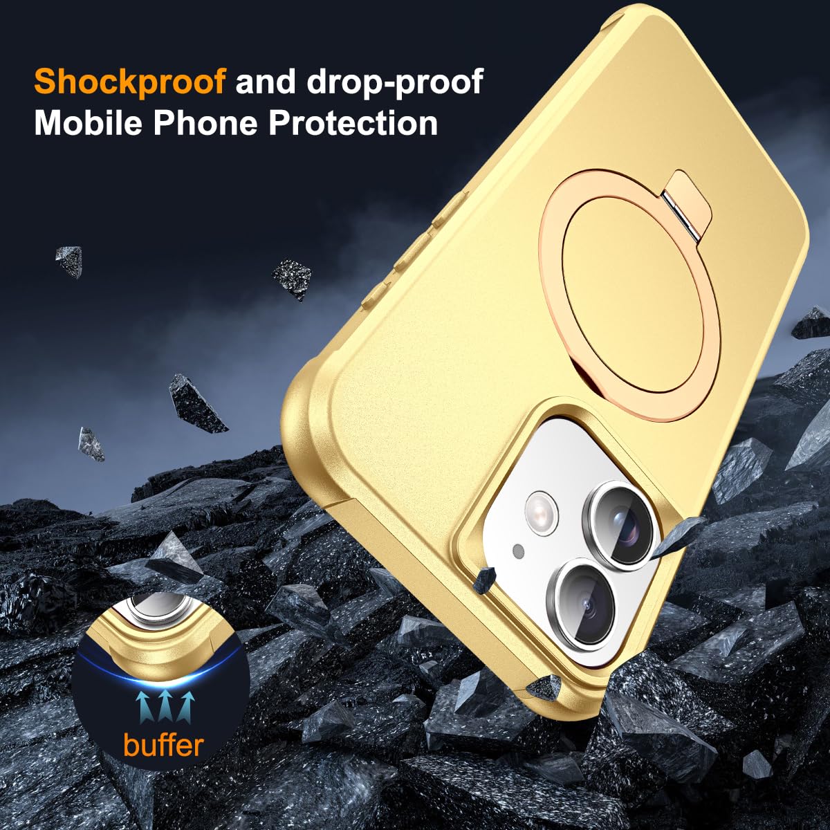 Foto 8 pulgar | Funda De Teléfono Skylmw Compatible Con Iphone 12/12 Pro De 6.1 Pulgadas, Dorada - Venta Internacional.