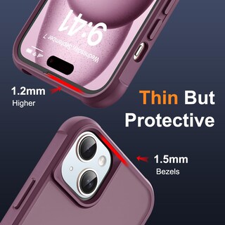 Foto 6 | Funda De Teléfono Sky-lmw Compatible Con Iphone 15, Color Rojo Vino - Venta Internacional.