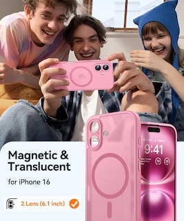 Foto 2 | Funda Magnética Canshn Para Iphone 16 A Prueba De Golpes, Color Rosa - Venta Internacional.