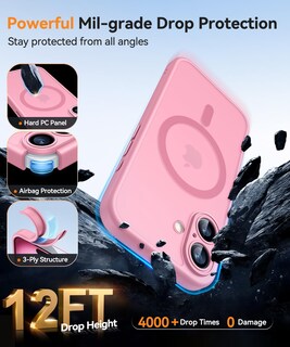 Foto 6 | Funda Magnética Canshn Para Iphone 16 A Prueba De Golpes, Color Rosa - Venta Internacional.