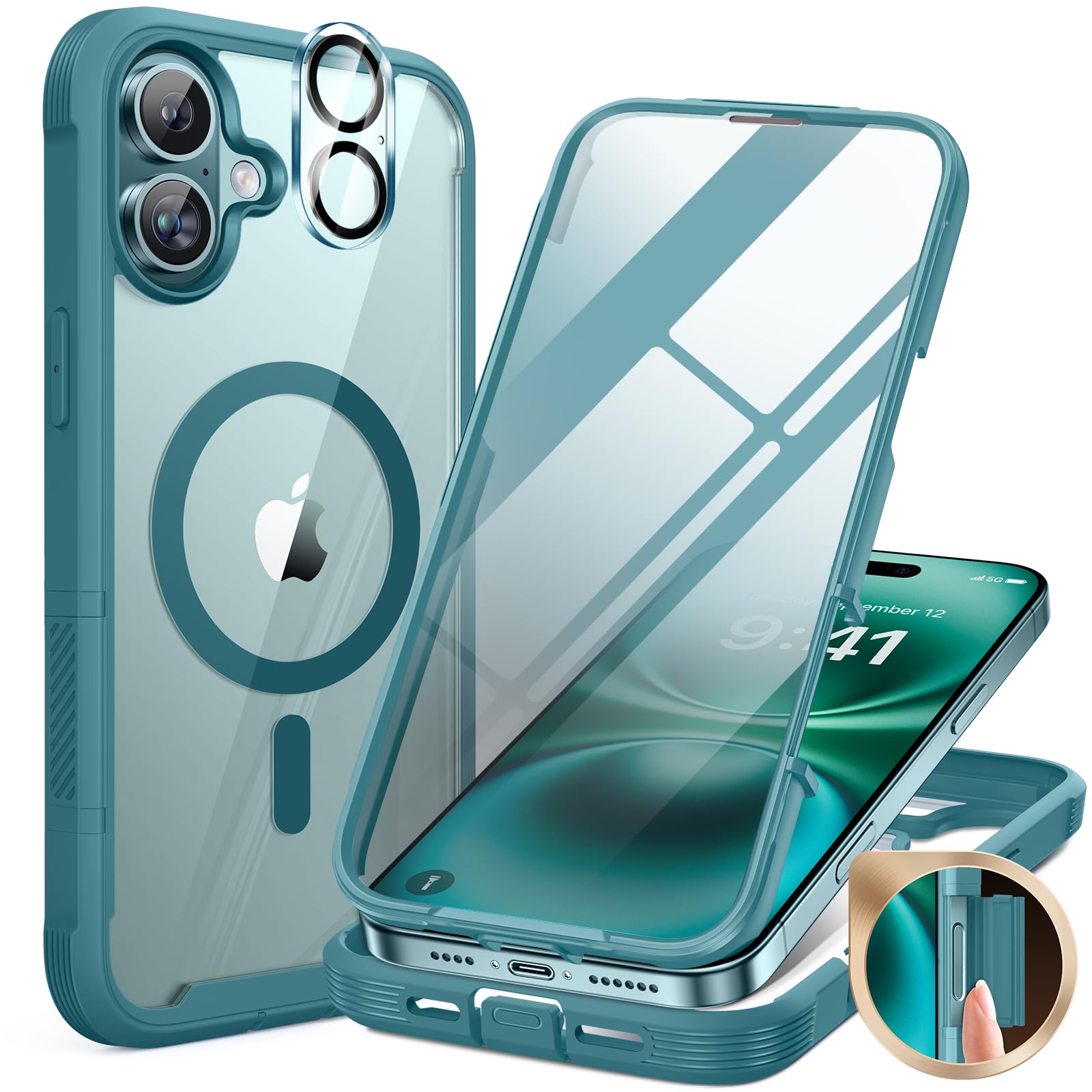 Foto 2 pulgar | Funda Miracase Para Iphone 16 De 6.1 Pulgadas Con Protector De Pantalla - Venta Internacional.