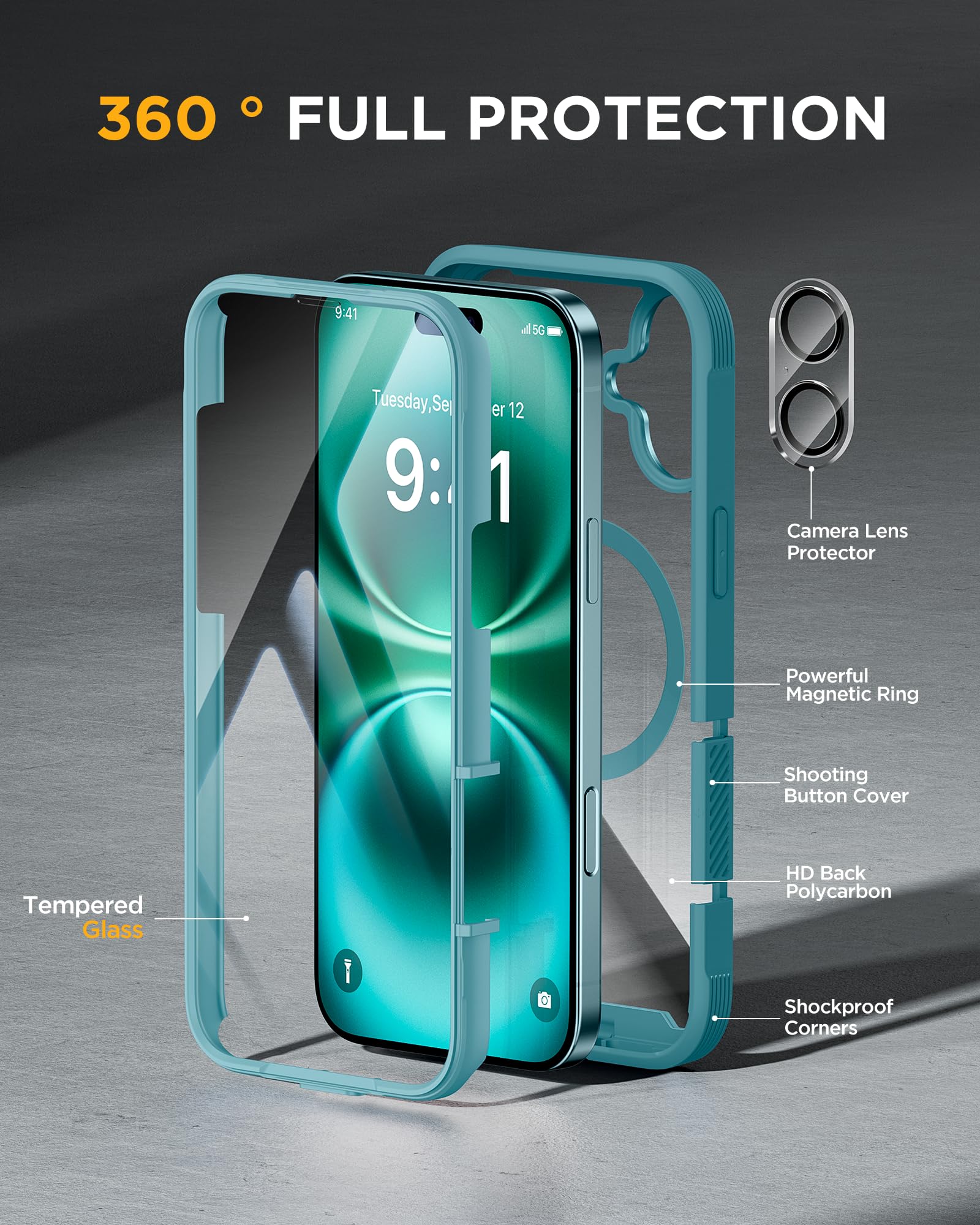 Foto 3 pulgar | Funda Miracase Para Iphone 16 De 6.1 Pulgadas Con Protector De Pantalla - Venta Internacional.