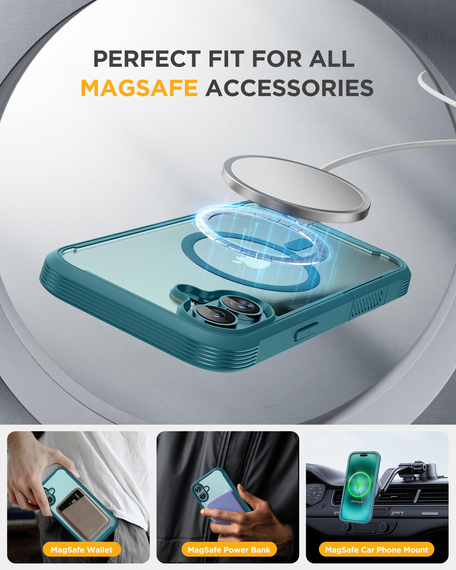 Foto 6 | Funda Miracase Para Iphone 16 De 6.1 Pulgadas Con Protector De Pantalla - Venta Internacional.