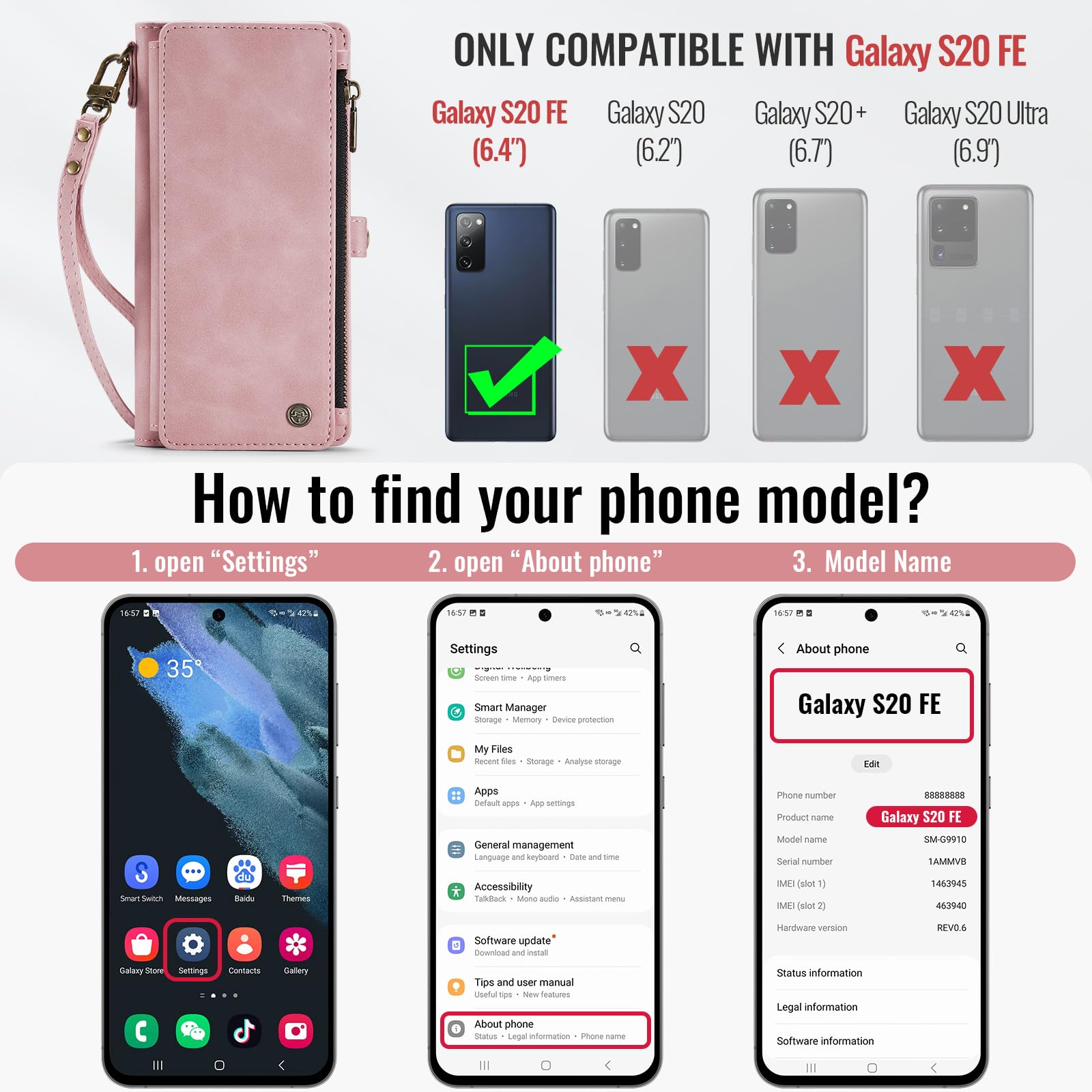 Foto 3 pulgar | Funda Wallet Defcase Compatible Con Samsung Galaxy S20 Fe 5g - Venta Internacional.