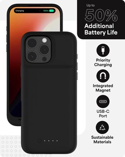 Foto 3 | Funda De Batería Mophie Juice Pack Para Iphone 16 Pro Max Negra - Venta Internacional.