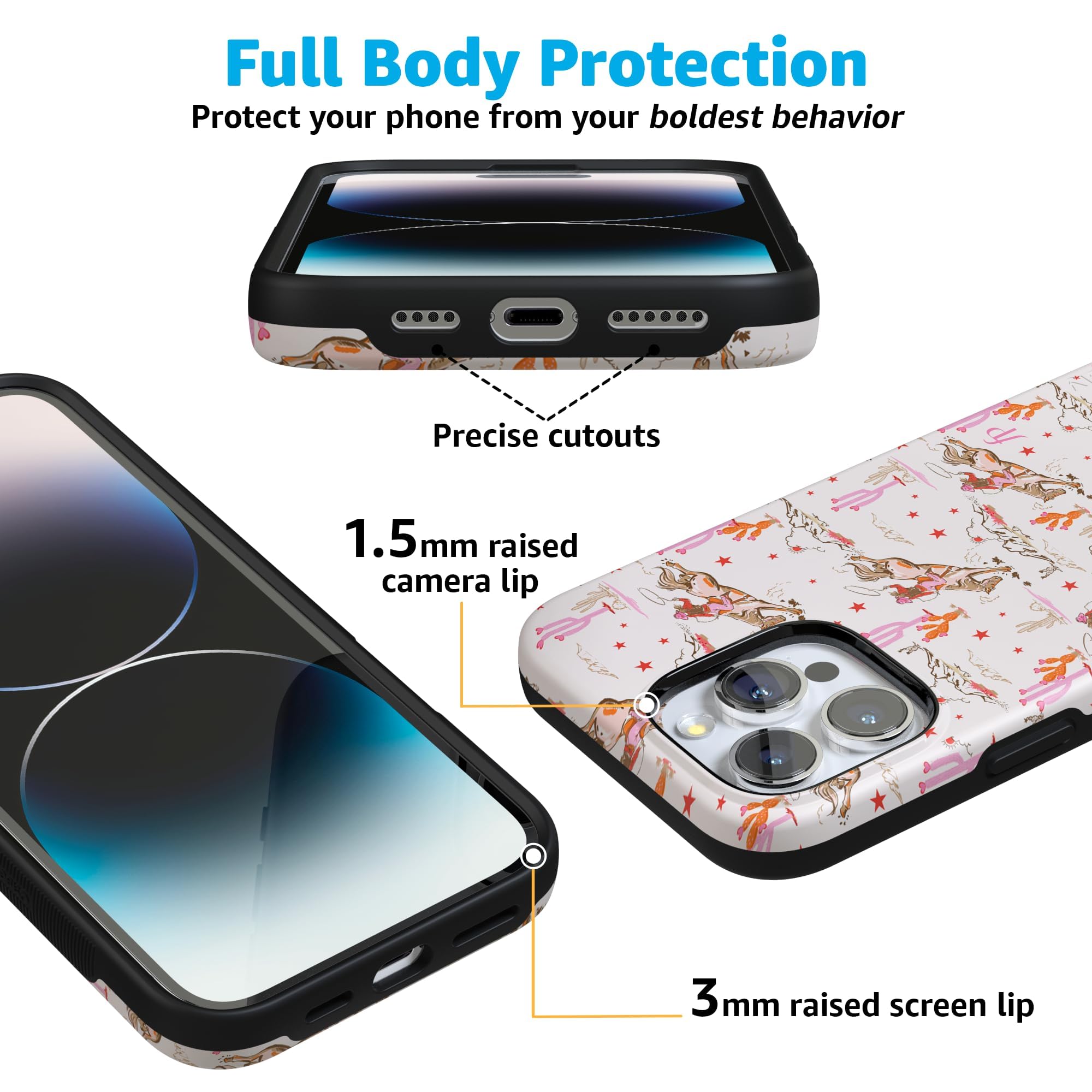 Foto 5 pulgar | Funda De Teléfono Casely Para Iphone 16 Pro Max Cowgirl Canyon Fashionpass - Venta Internacional.