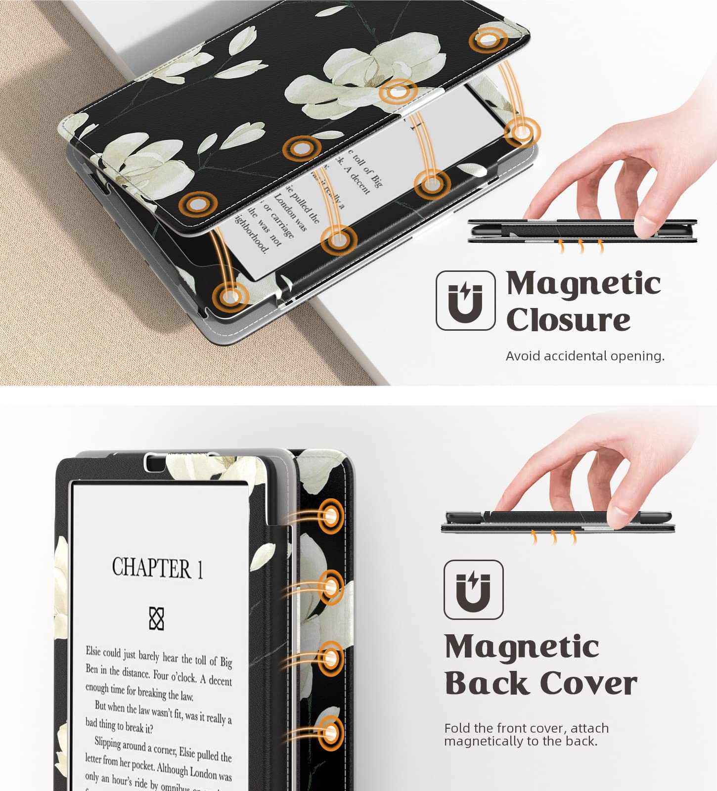 Foto 7 pulgar | Funda Moko Para Kindle Paperwhite 2021 De 6,8 Pulgadas Con Encendido Automático, Color Negro - Venta Internacional.