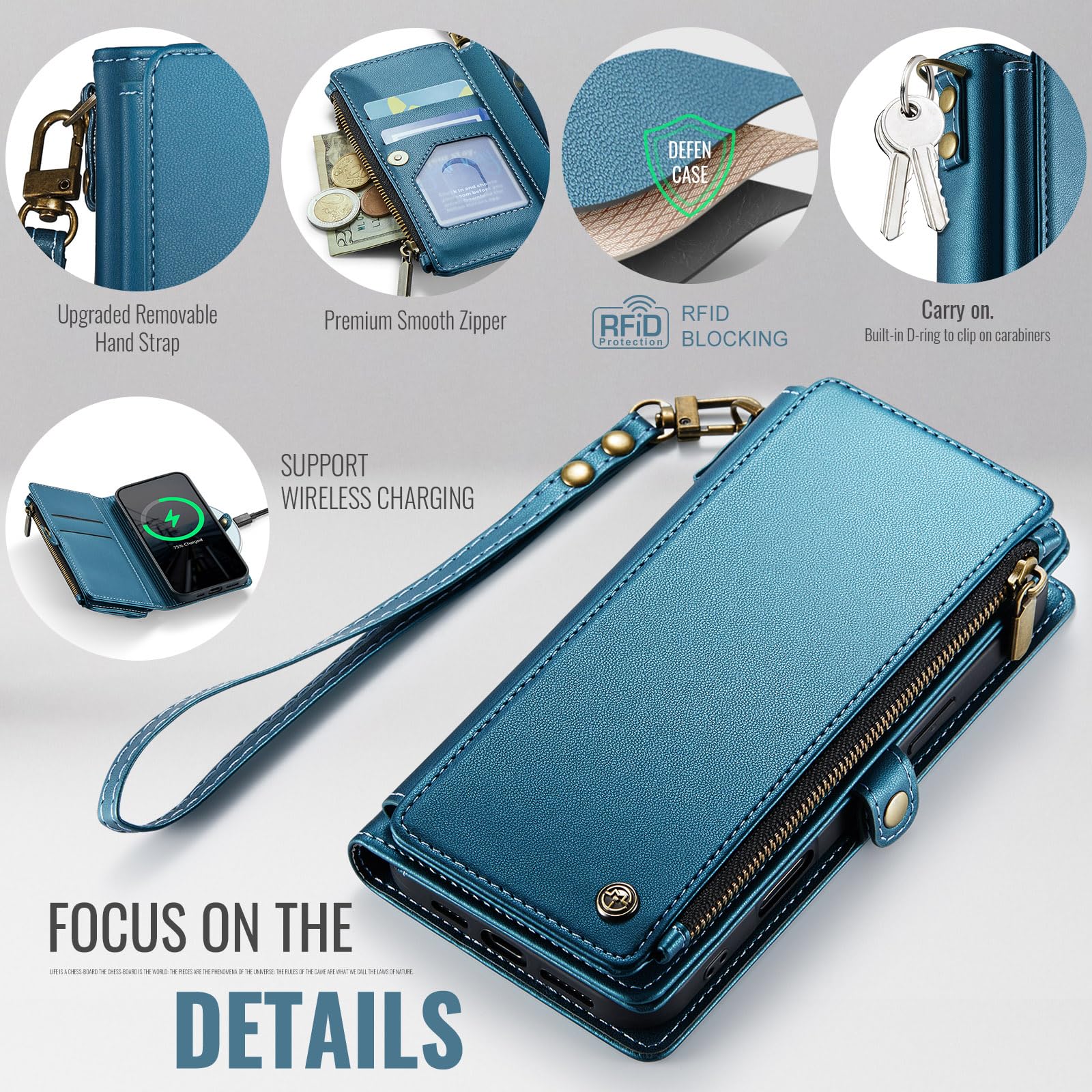Foto 6 pulgar | Funda Wallet Defcase Compatible Con Iphone 12/pro, Color Azul Oscuro - Venta Internacional.