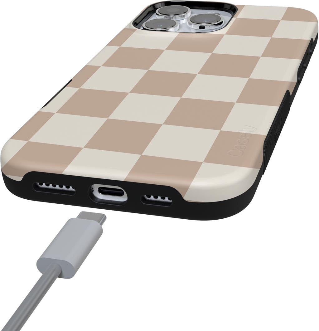 Foto 2 | Funda Para Teléfono Casely Iphone 16 Pro Fit Check, Tablero De Ajedrez Neutro - Venta Internacional.