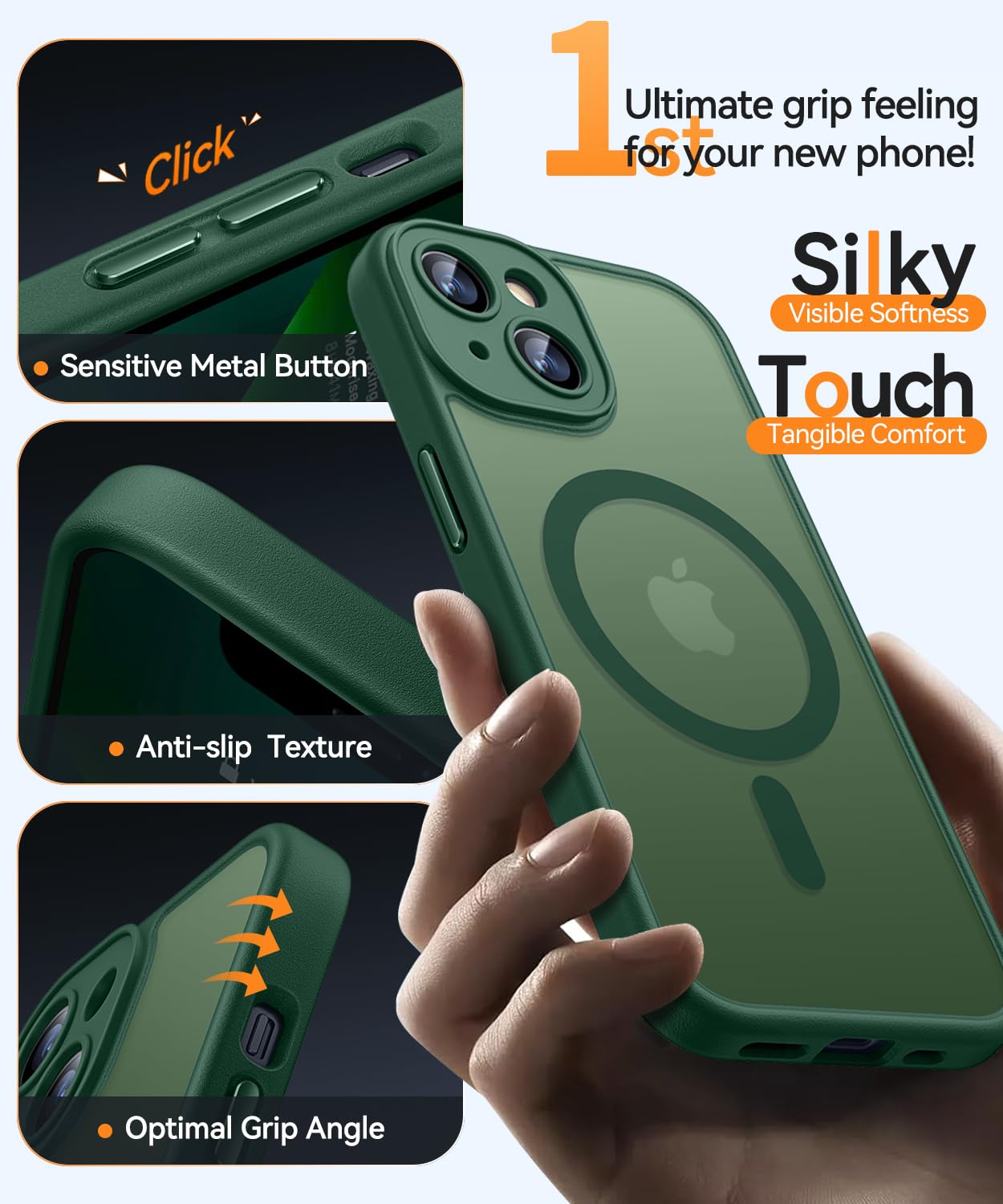 Foto 7 pulgar | Funda Magnética Canshn Para Iphone 13 6.1 - Verde Oscuro - Venta Internacional.