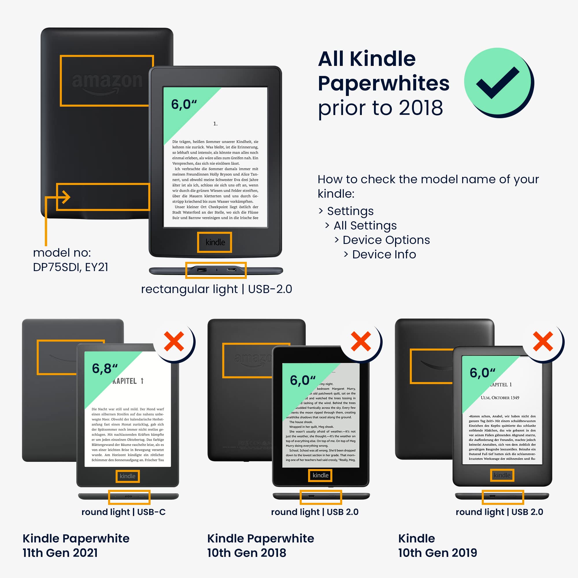 Foto 7 pulgar | Funda Kwmobile Compatible Con Amazon Kindle Paperwhite - Venta Internacional.