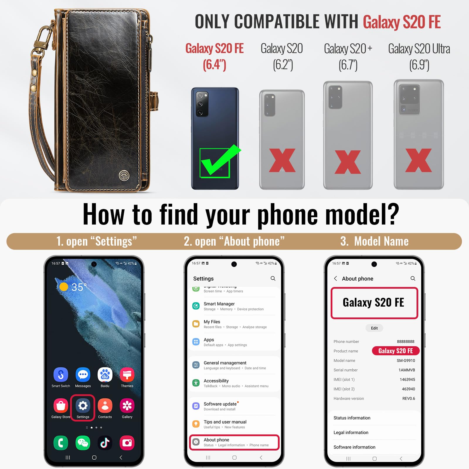 Foto 3 pulgar | Funda Wallet Defcase Compatible Con Samsung Galaxy S20 Fe 5g - Venta Internacional.