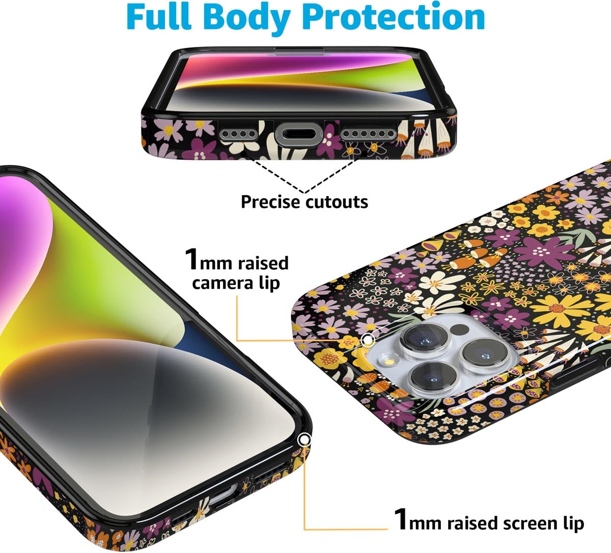 Foto 6 pulgar | Funda De Teléfono Casely Falling For You Plum Floral Para Iphone 16 Pro - Venta Internacional.