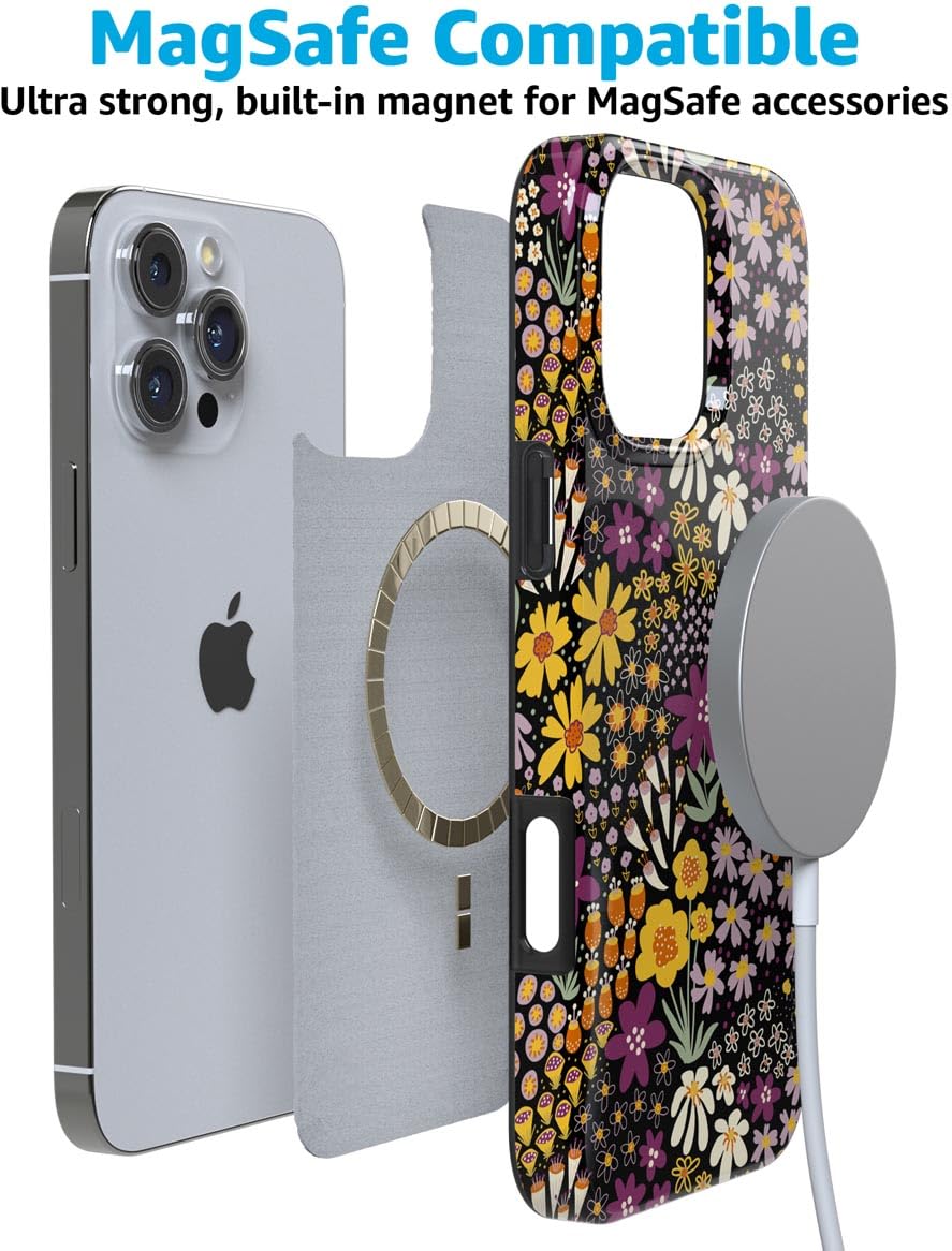 Foto 8 pulgar | Funda De Teléfono Casely Falling For You Plum Floral Para Iphone 16 Pro - Venta Internacional.