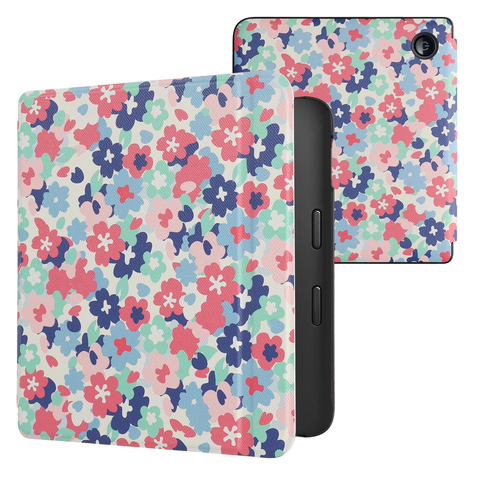 Foto 1 | Funda Kwmobile Compatible Con El Lector Electrónico Kobo Libra 2, Flores Pastel - Venta Internacional.