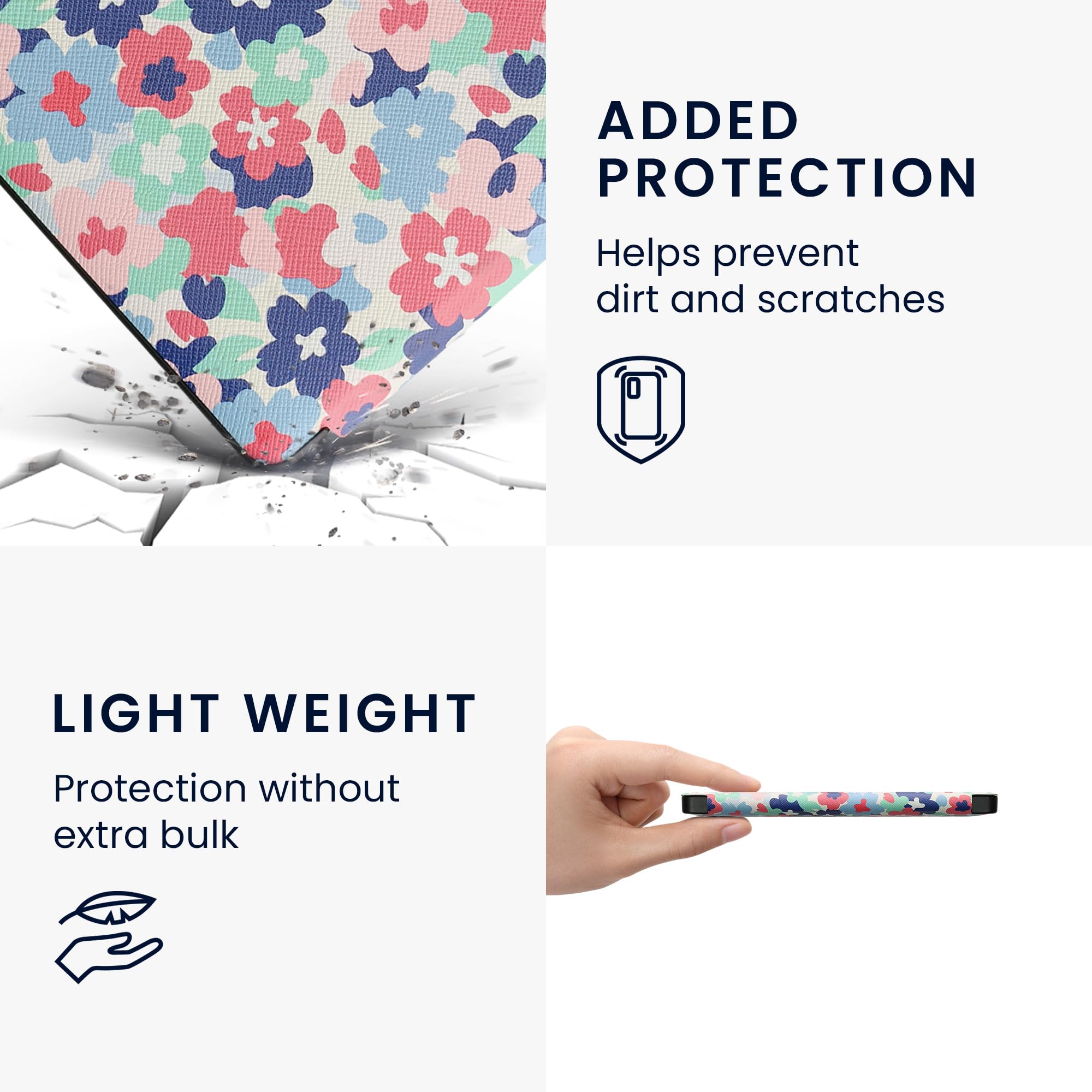 Foto 4 | Funda Kwmobile Compatible Con El Lector Electrónico Kobo Libra 2, Flores Pastel - Venta Internacional.