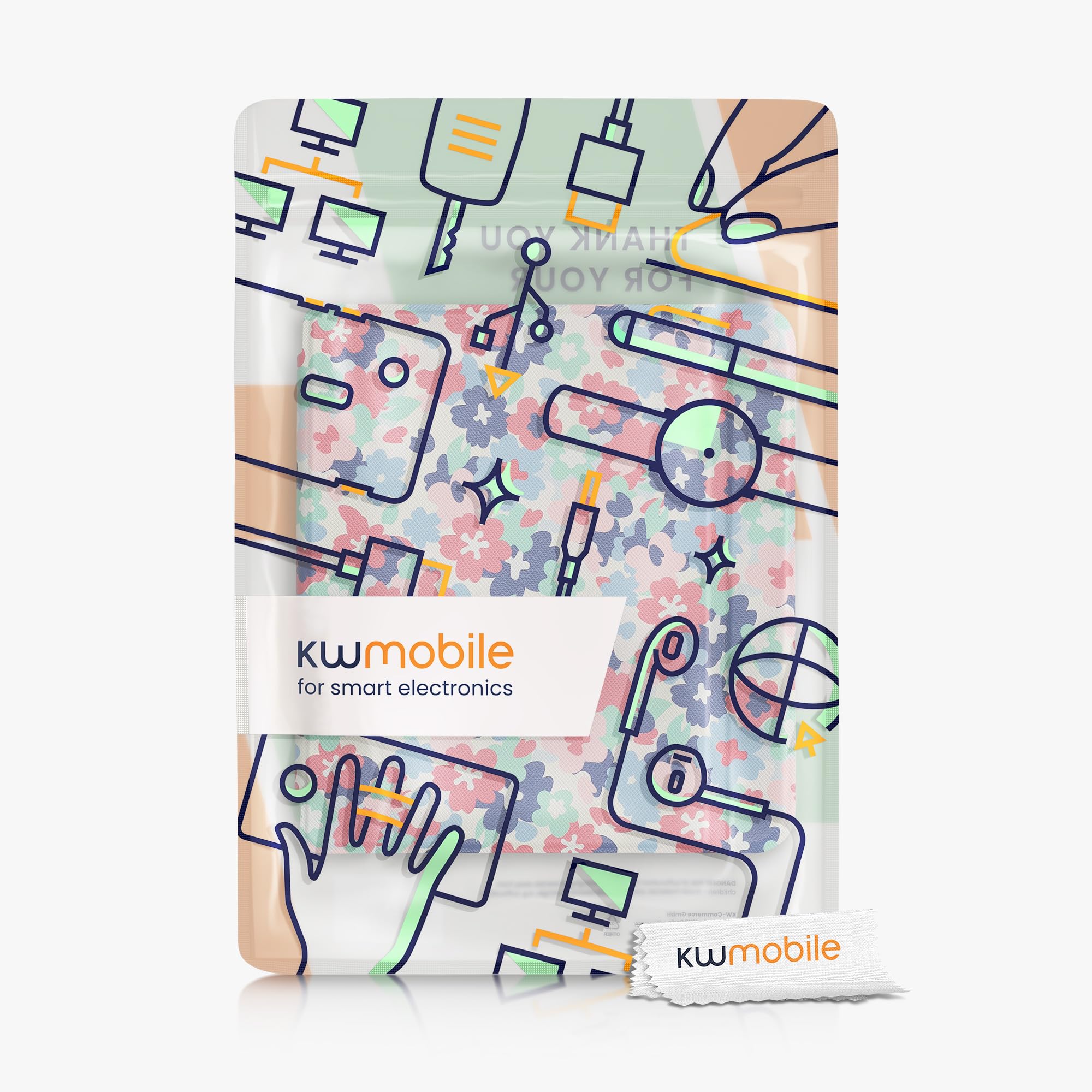 Foto 7 | Funda Kwmobile Compatible Con El Lector Electrónico Kobo Libra 2, Flores Pastel - Venta Internacional.