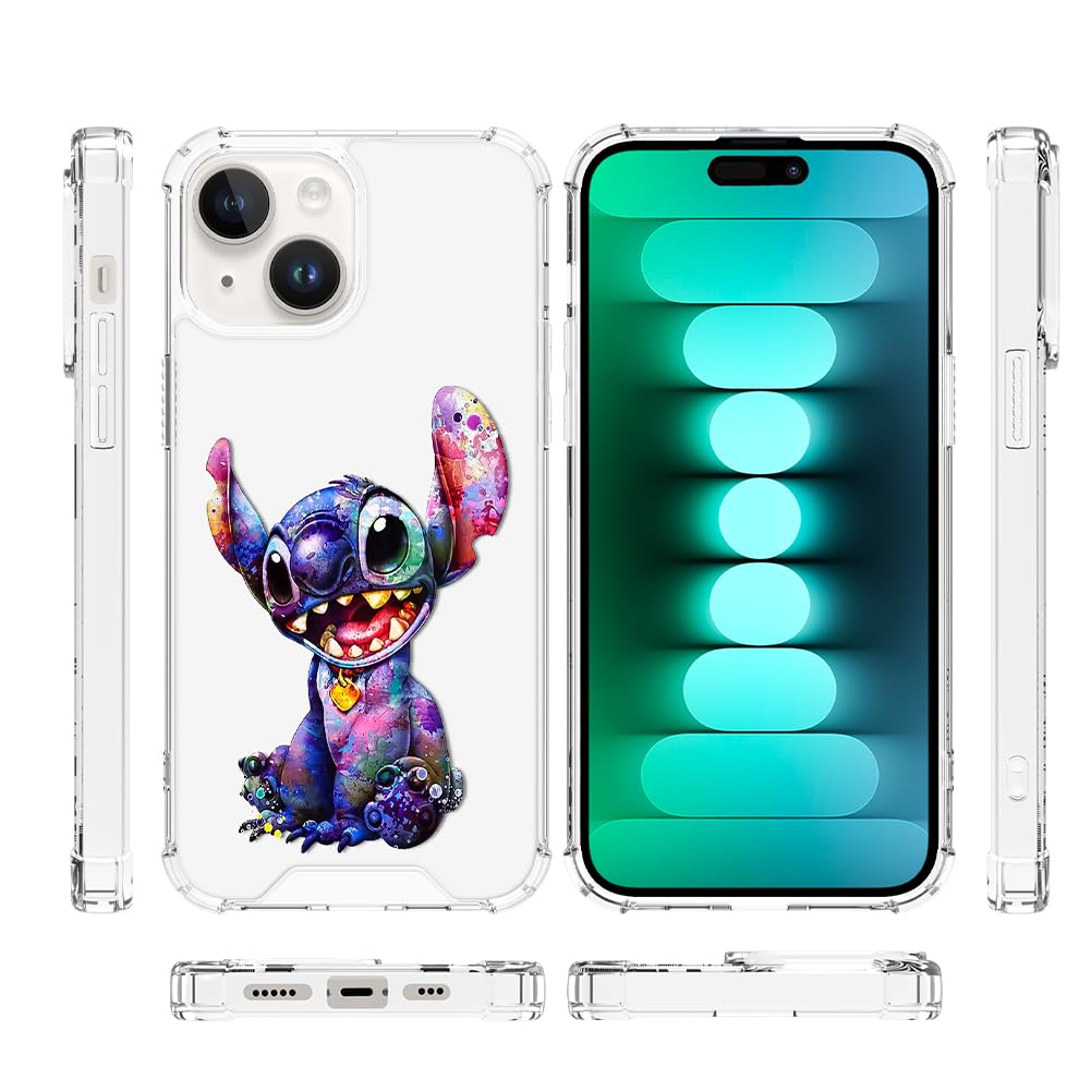 Foto 3 pulgar | Funda De Teléfono Transparente Para Iphone 15 Plus (2023) Con Puntadas - Venta Internacional.