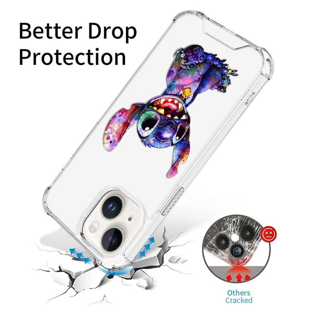 Foto 3 | Funda De Teléfono Transparente Para Iphone 15 Plus (2023) Con Puntadas - Venta Internacional.