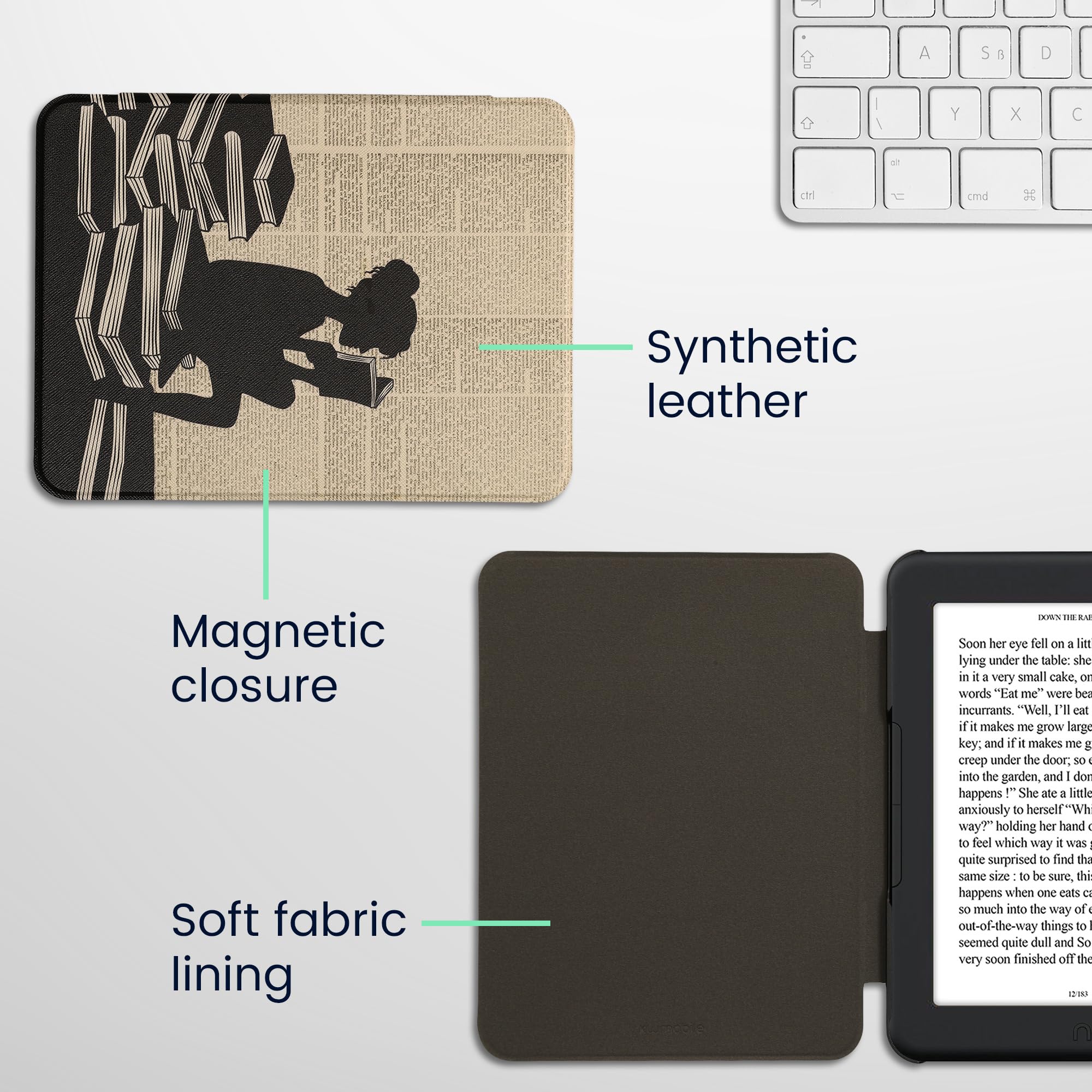 Foto 6 pulgar | Funda Para Lector Electrónico Kwmobile Compatible Con Barnes & Noble Nook Glowlight 4 Plus - Venta Internacional.