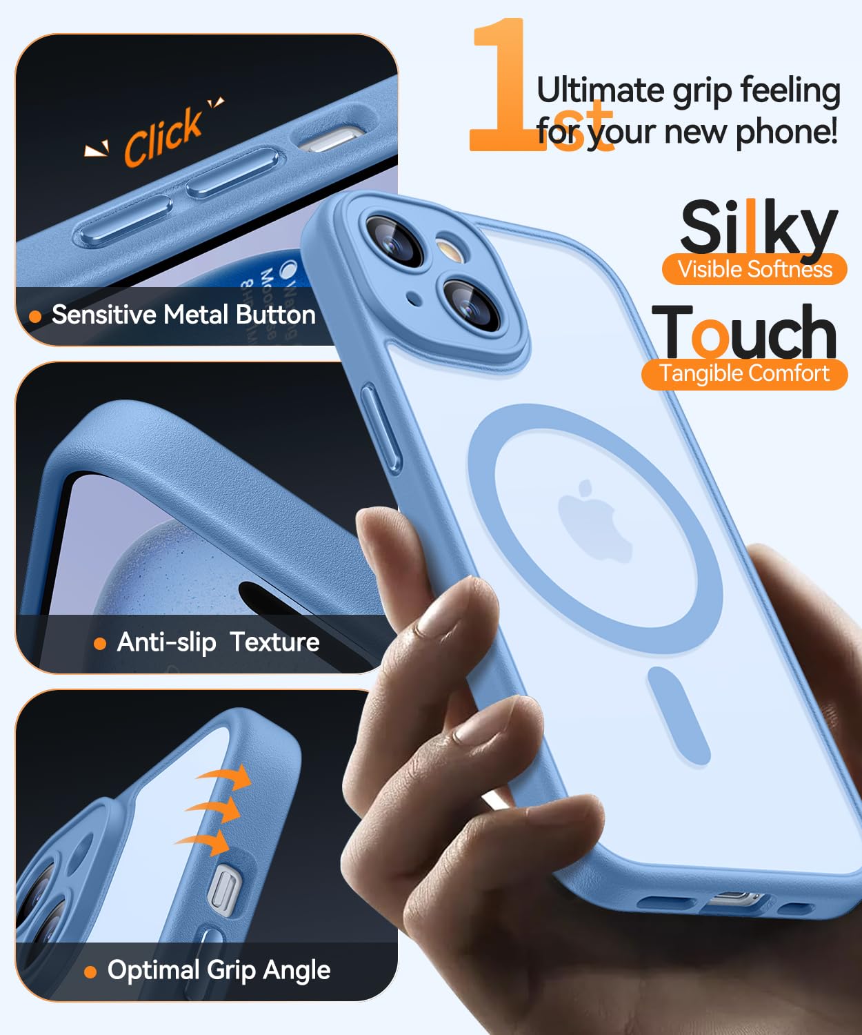 Foto 7 pulgar | Funda Magnética Canshn Para Iphone 15 6.1 - Azul Claro - Venta Internacional.